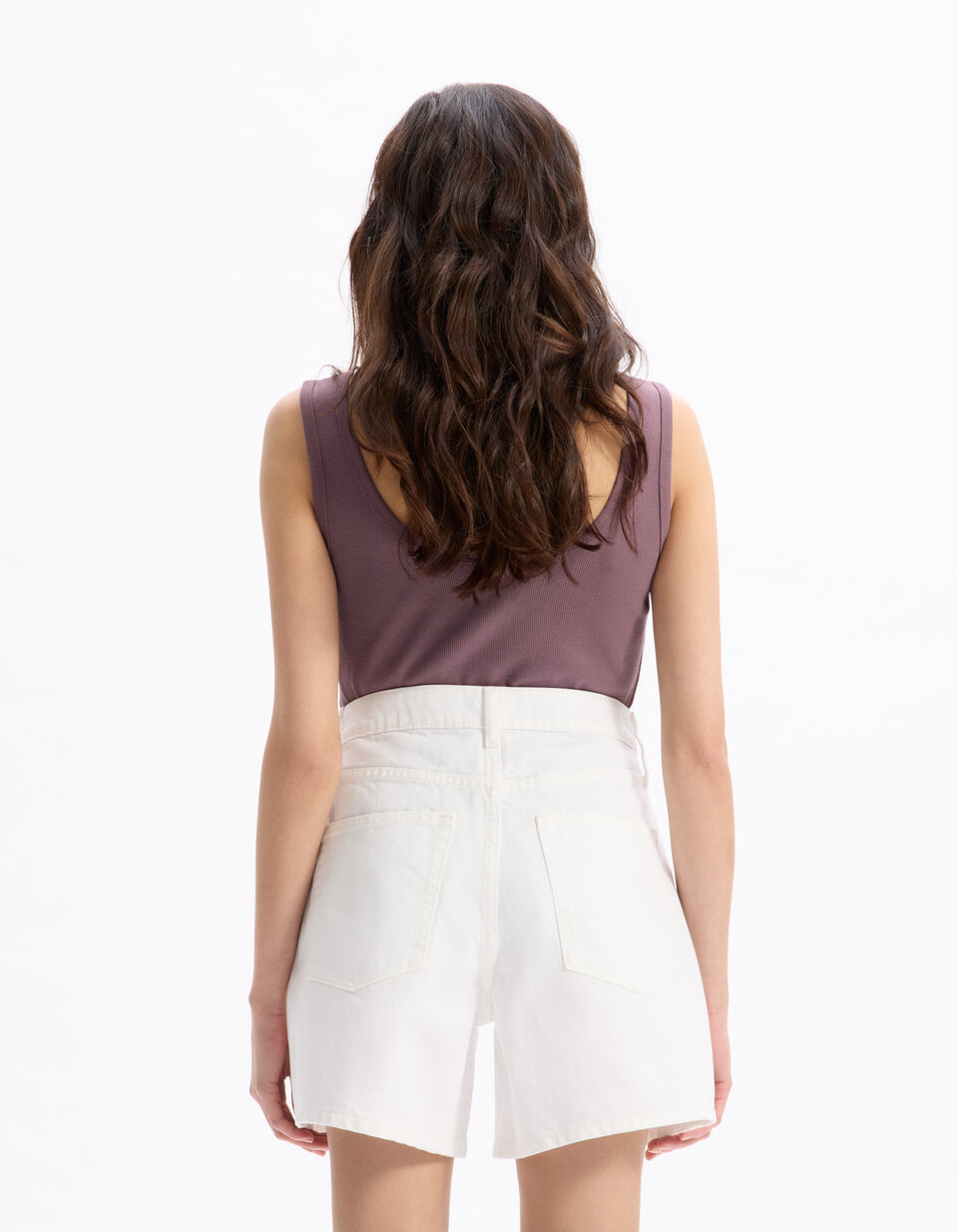 Débardeur slim coton côtelé stretch - blanc | be normal
