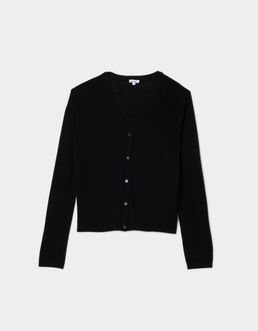 Gilet Noir En Laine CAMAÏEU Taille 2 – Occasion En Très Bon état, Doux Et Confortable