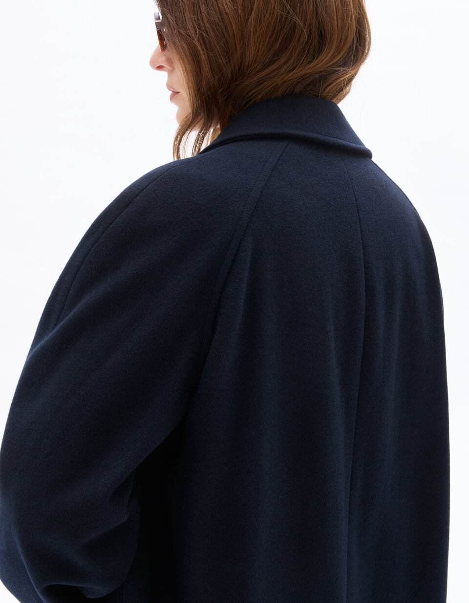 Manteau Celio Bleu Foncé - Taille M, En Polaire, Coupe Ajustée, Occasion Très Bon état