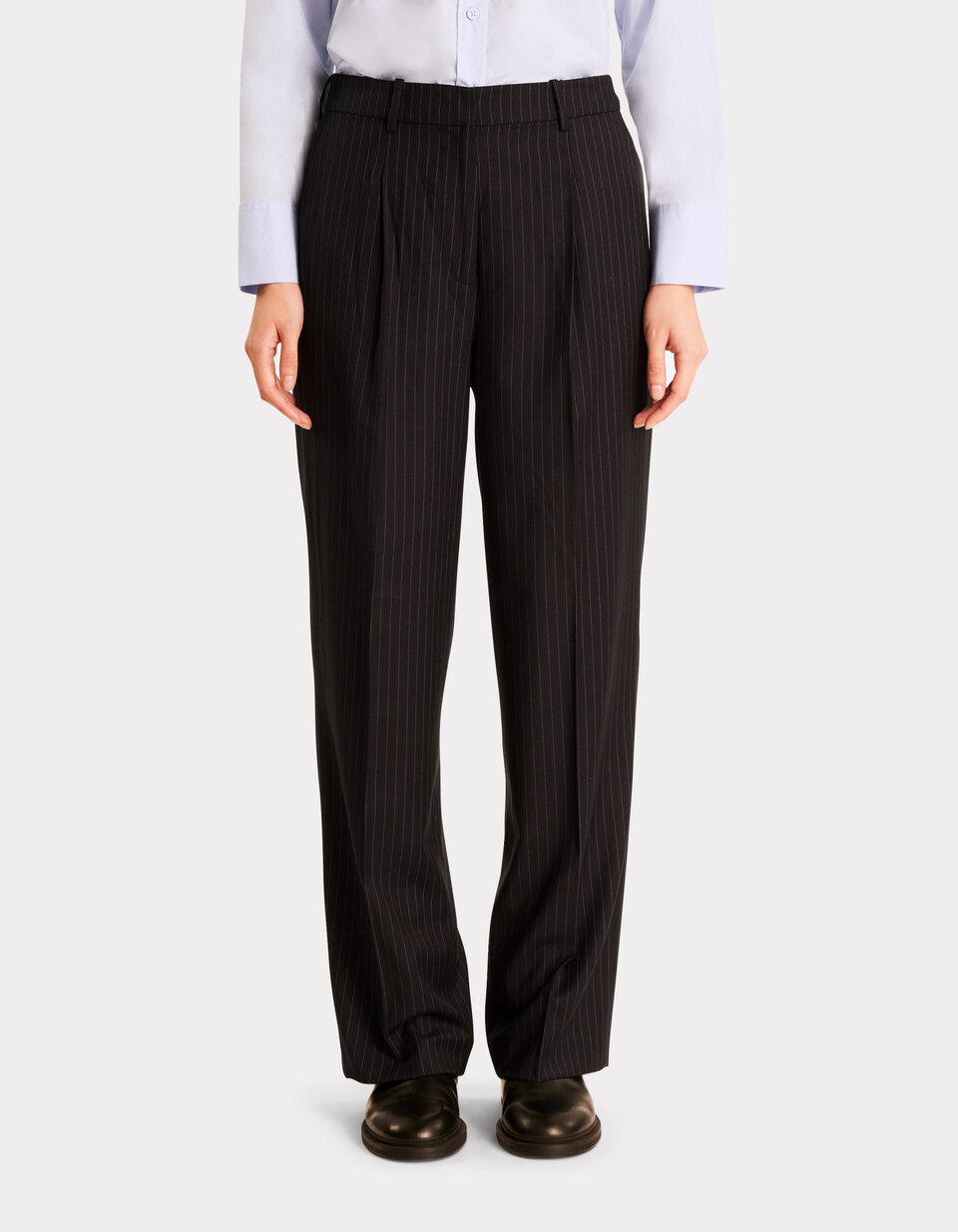 Pantalon Habillé Gris à Rayures Bleues Taille 2 - Occasion Très Bon état