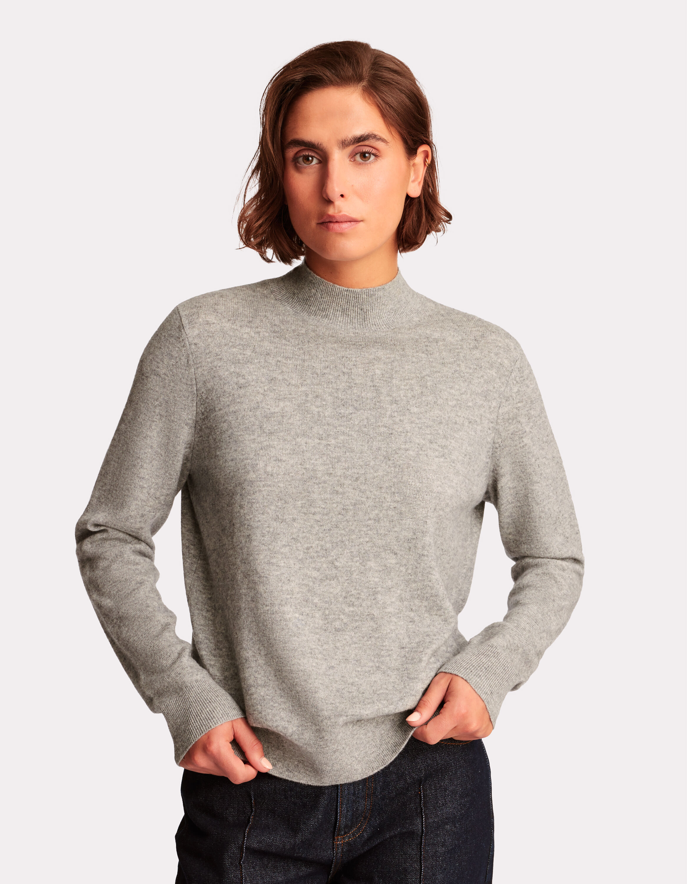 Pull Côtelé Madewell En Laine Mérinos 100% - Couleur Lilas Bois, Taille S, Occasion Très Bon état