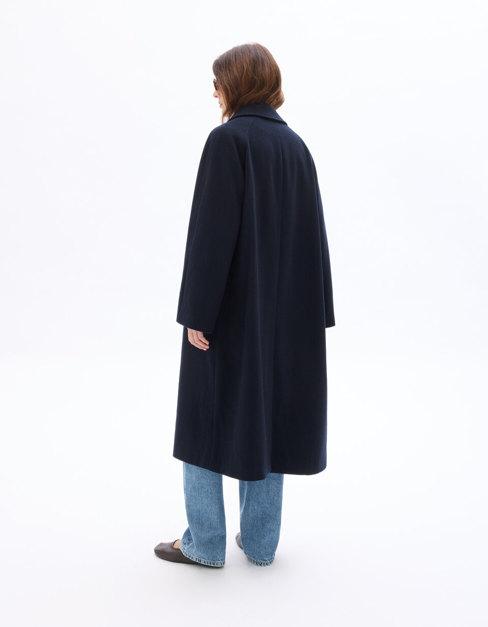 Manteau Ancien Enfant Bleu Marine/noir Old Navy - Taille 4T - Col Volants Laine - Occasion TB