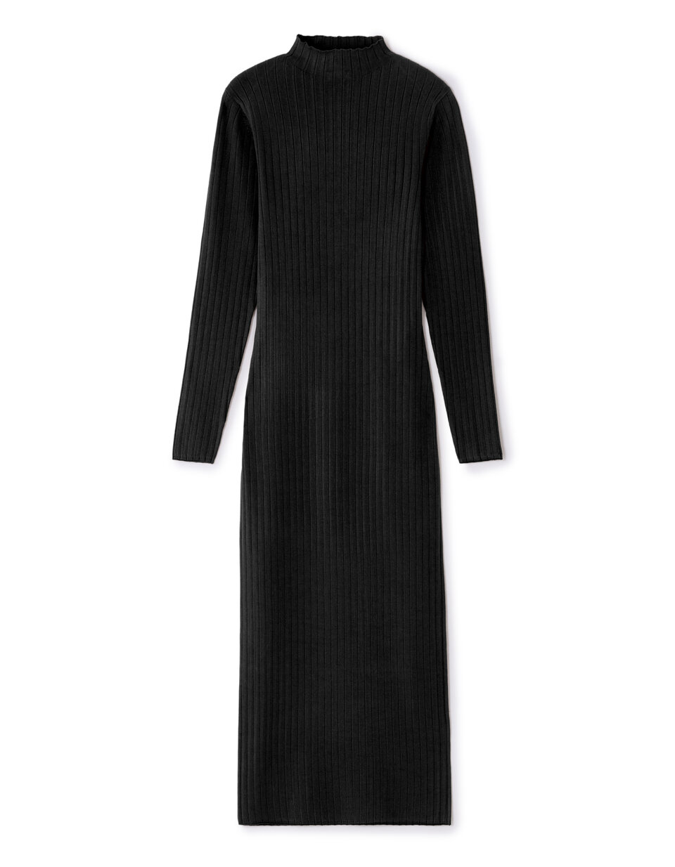 strapless open back dress Ramie Ribbed Mock Neck Knit Midi Dress