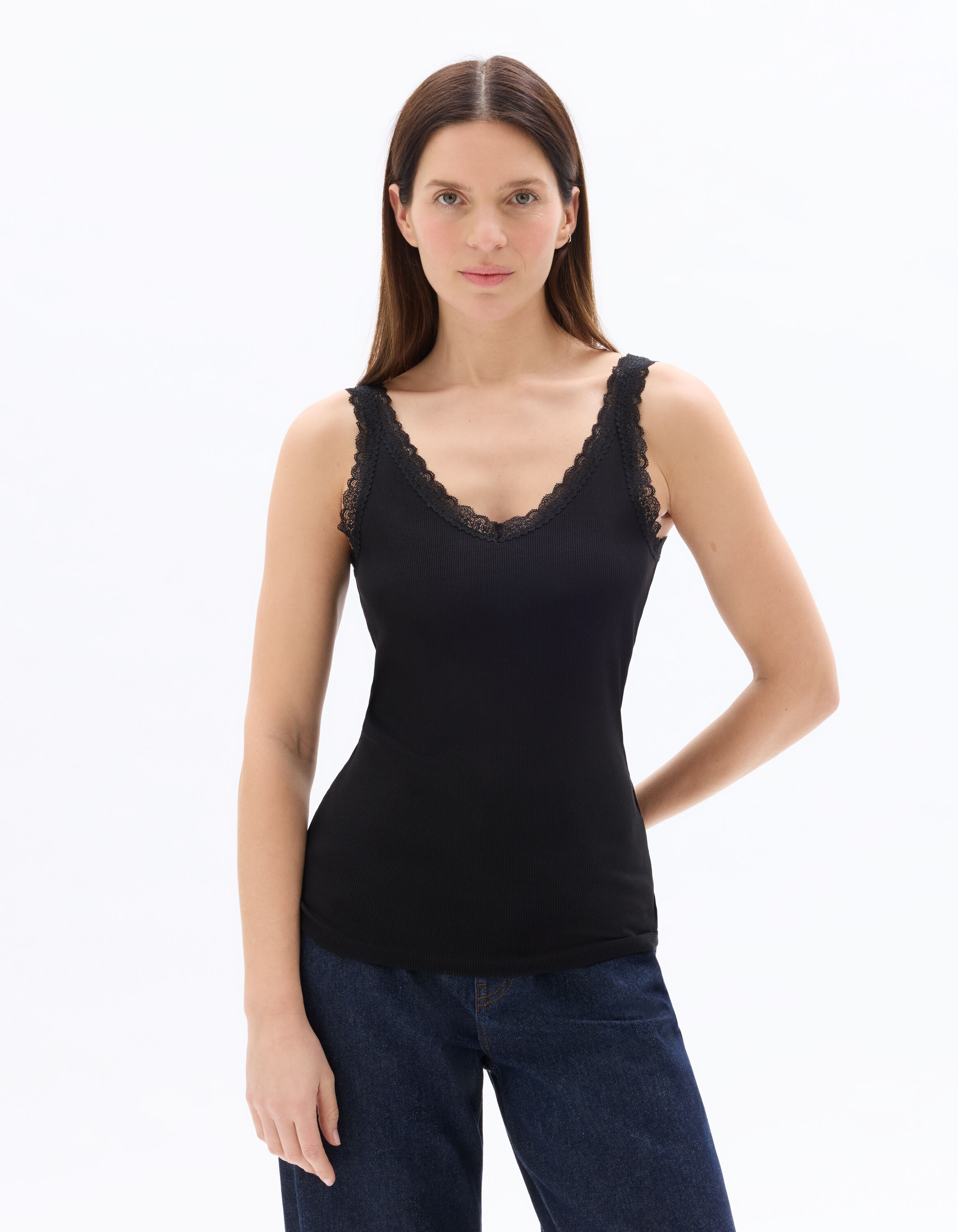 トップス andmary Nini lace tank black ANDMARY】Nini lace tank