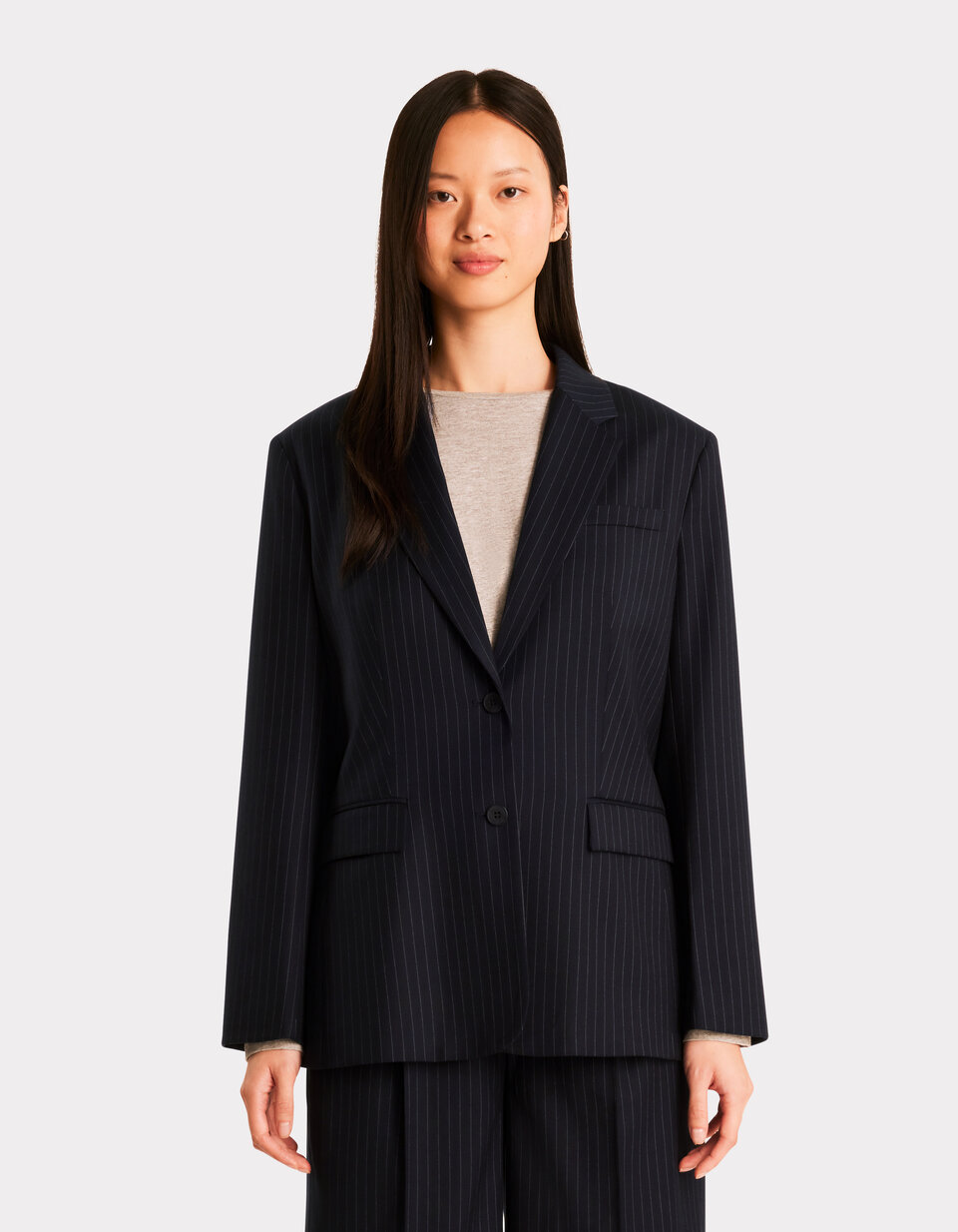 Blazer à rayures marine