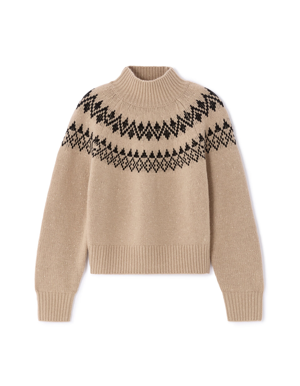 Pull col roulé jacquard en laine mélangée ecru celio be camaïeu