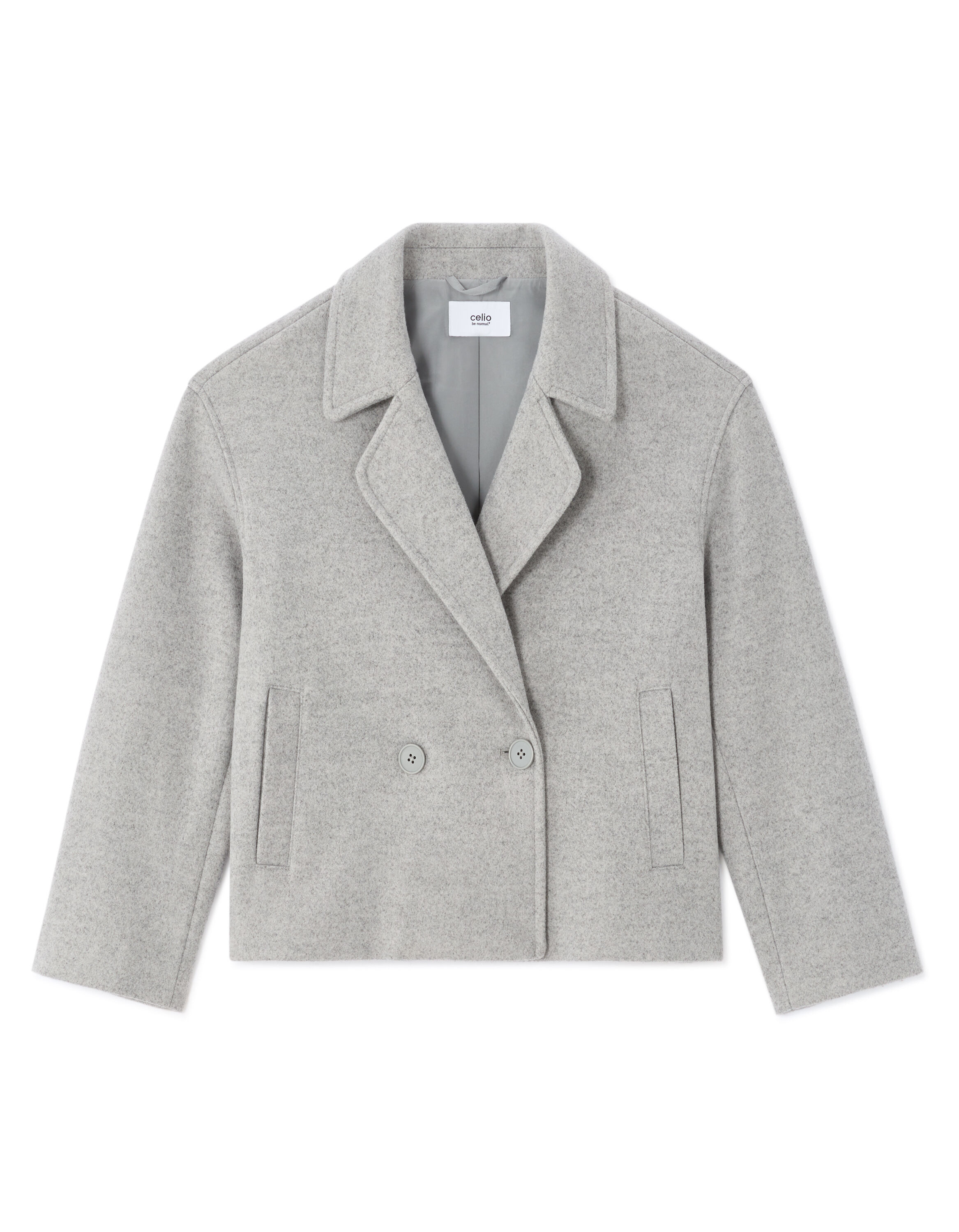 Short wool blend coat - Grey | celio women