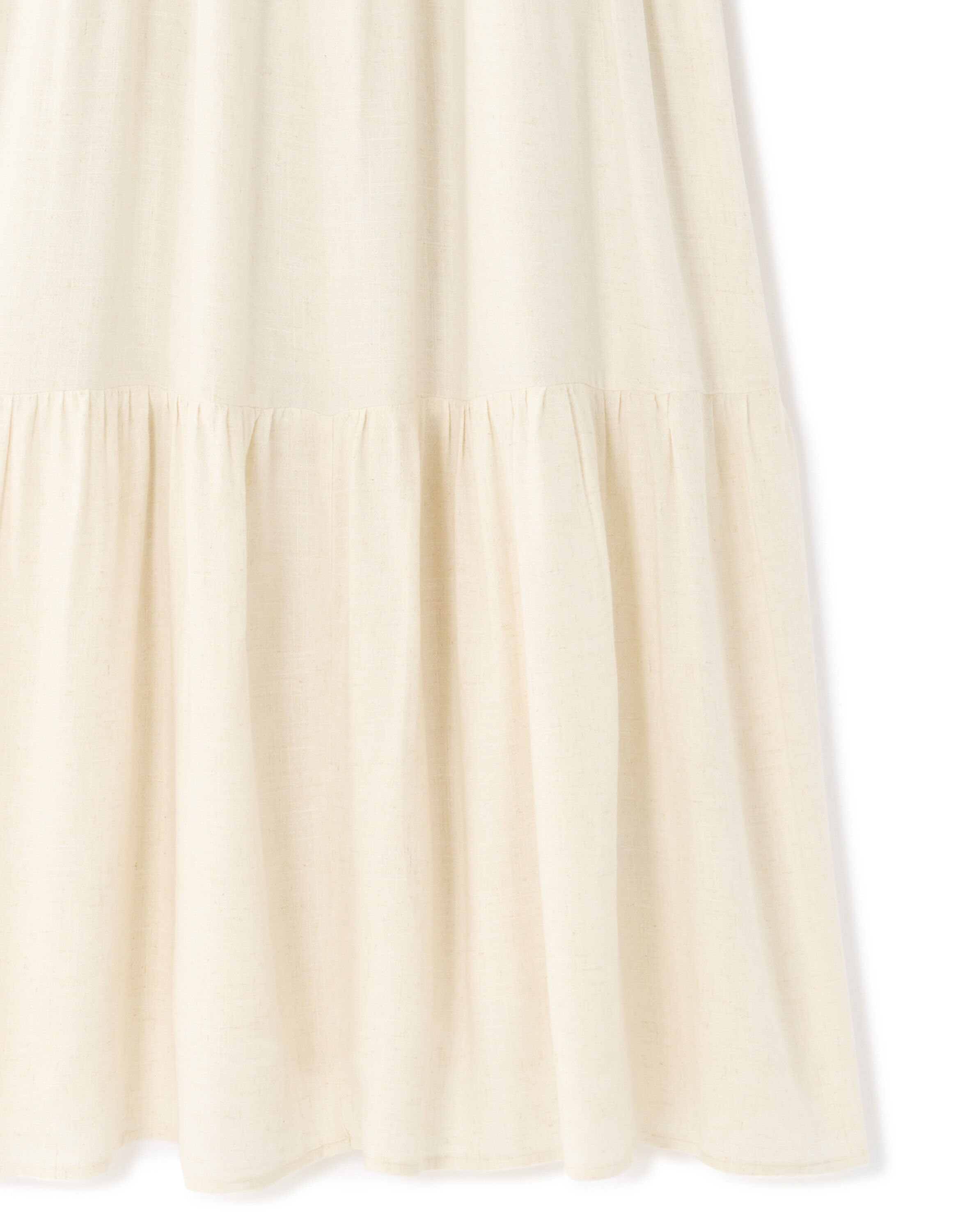 Long Viscose Linen Skirt - Natural | celio women