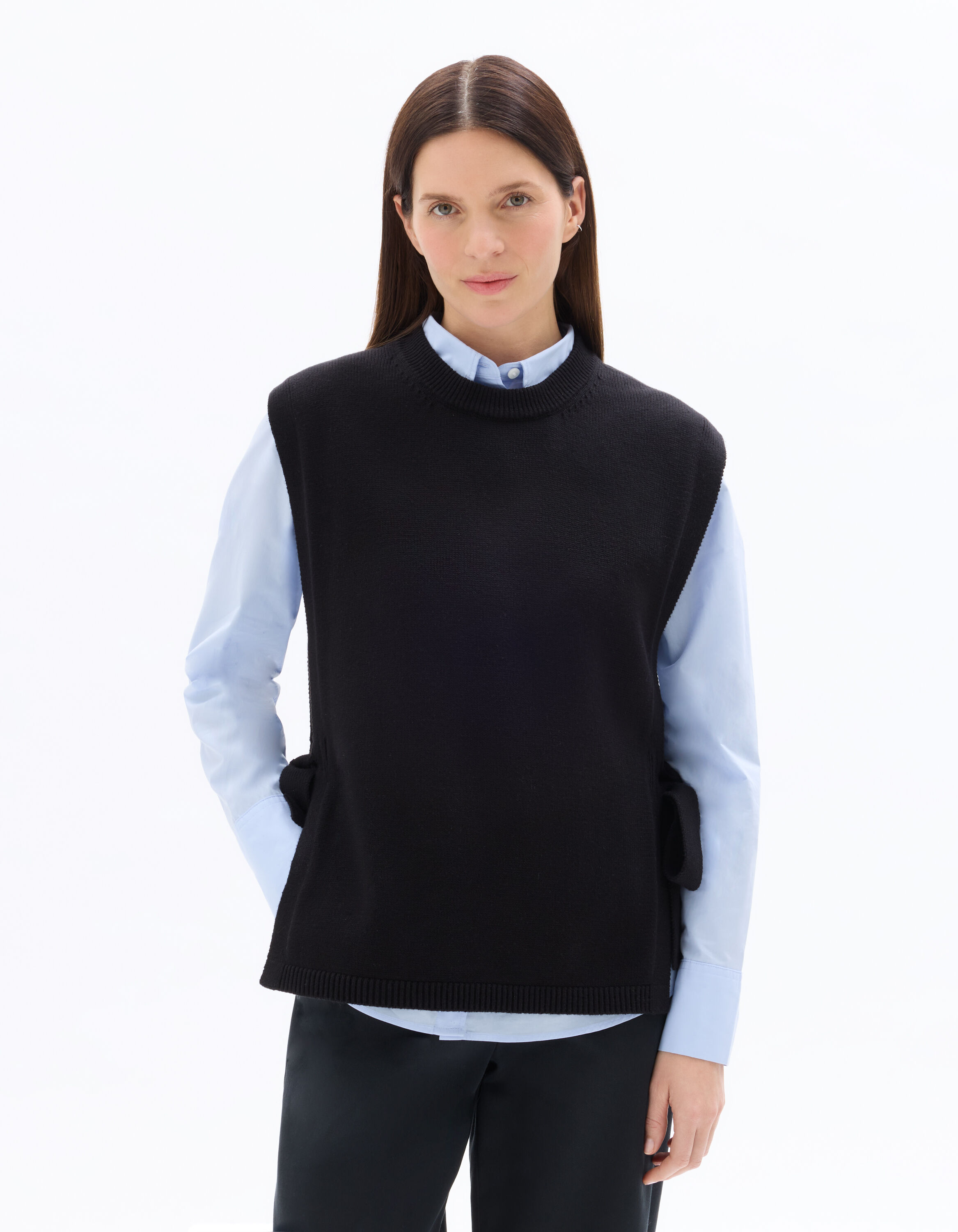 Sleeveless Sweater with Knot Detail - Black | celio women