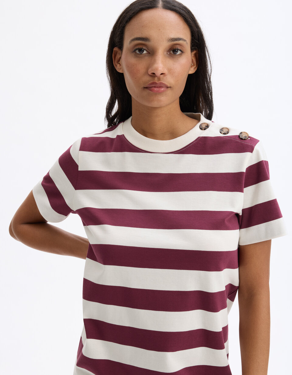 Chemise Homme French Connection Rayée à Carreaux Bordeaux – Taille XL – Neuf Avec étiquettes