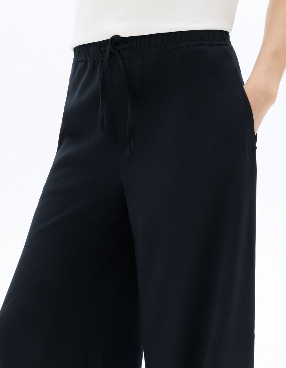 Pantalon Noir Camaïeu - Taille 44 - Style Habillé - Entrejambe 78 Cm - Occasion Très Bon État