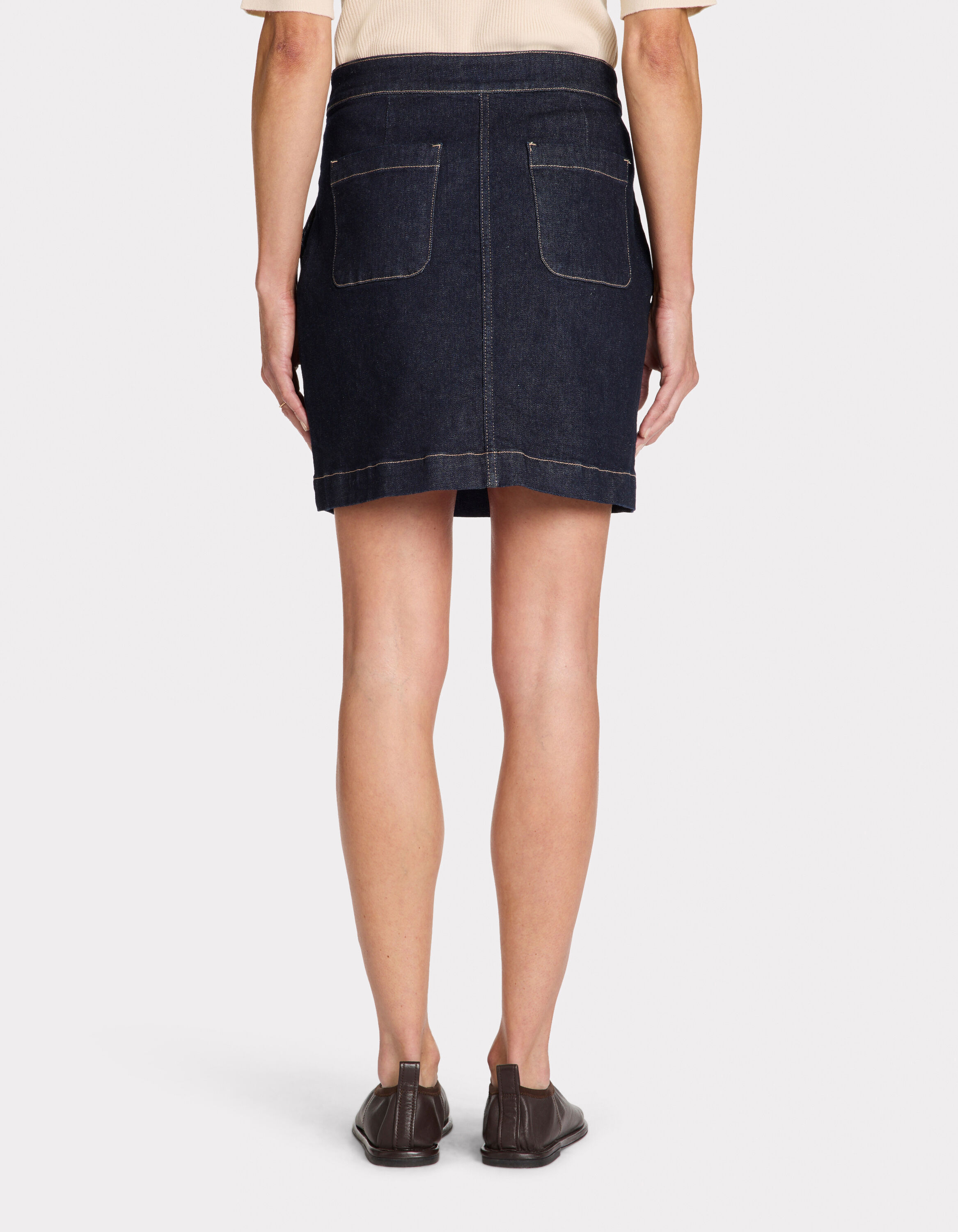Mini-jupe En Jean Bleu Femme Camaïeu - Taille 8/10 - Boutonnée, Style Décontracté - Occasion Très Bon état