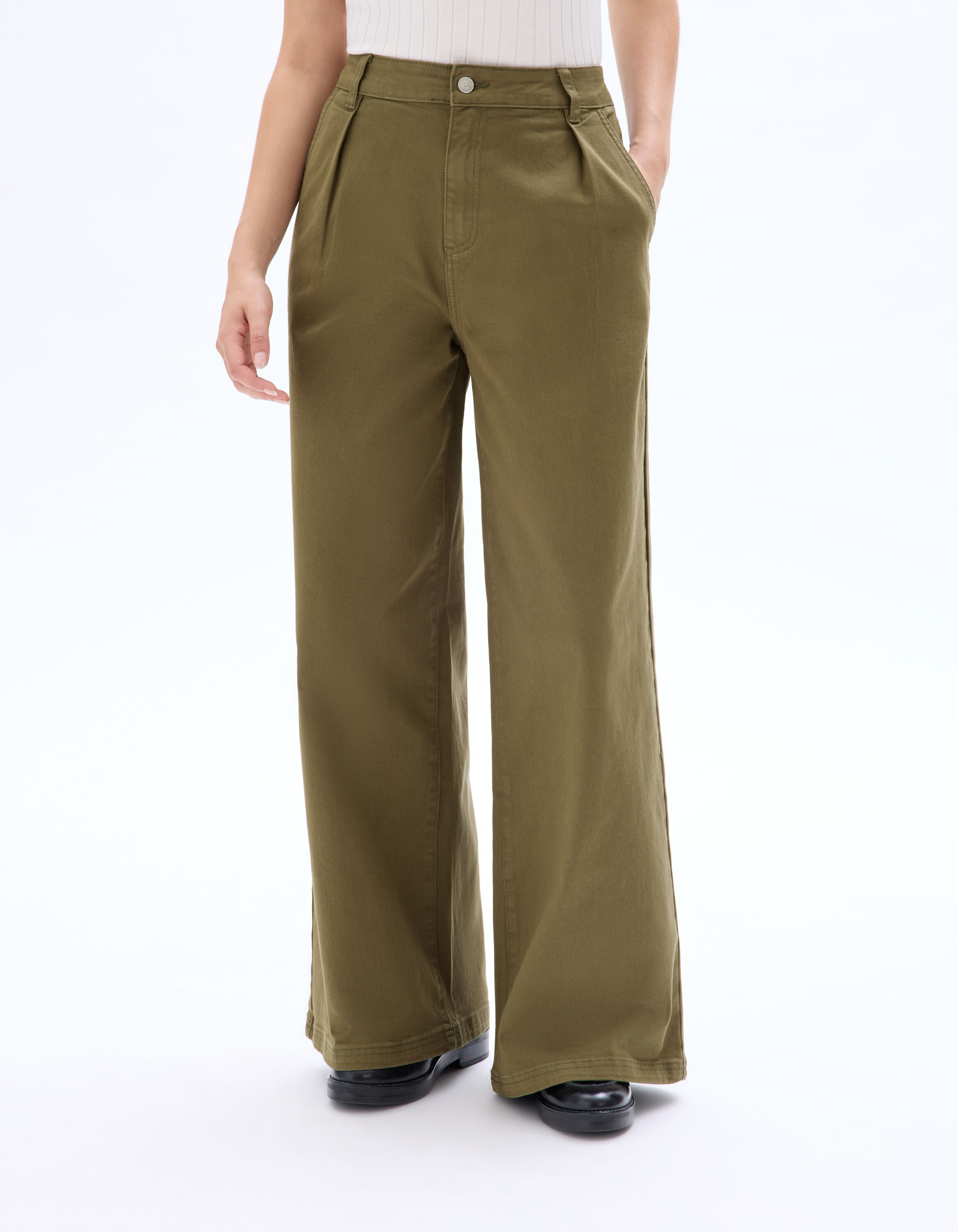 Pantalon Slim Pantalon Kaki Femme Camaieu Pantalon Droit En Lin