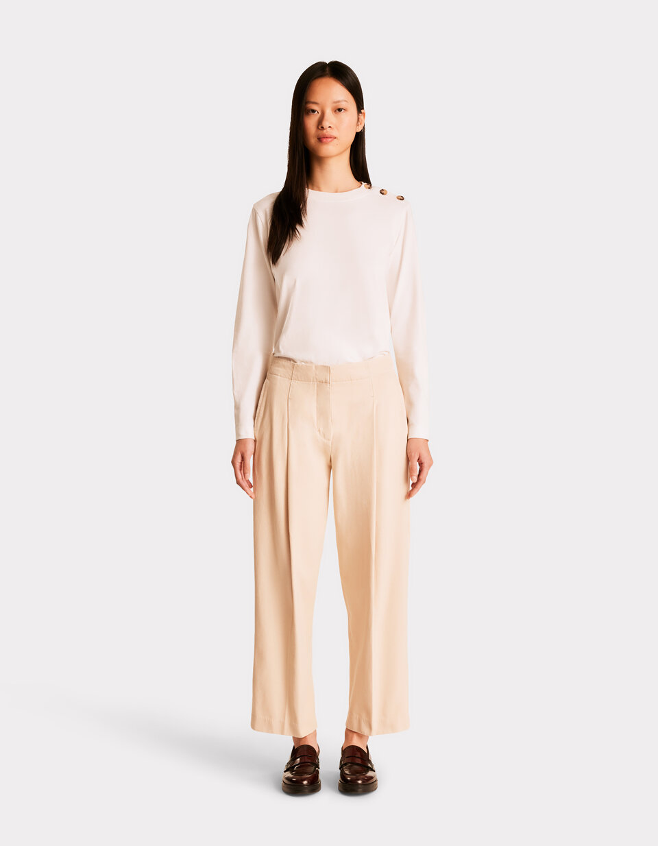 Pantalon Chino Beige Camaïeu Femme Taille 36 - En Coton élasthanne
