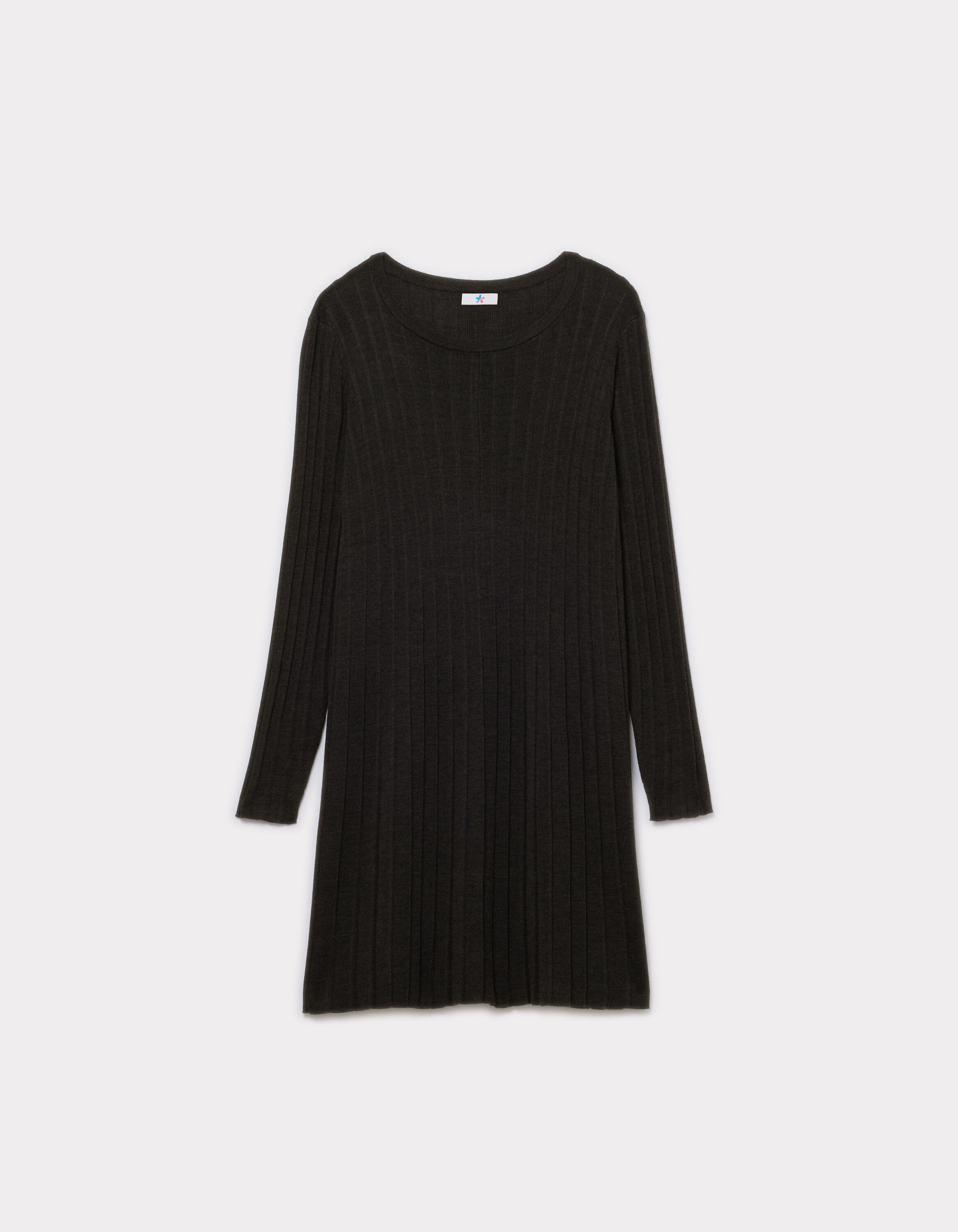 Robe plissee melange laine merinos gris anthracite celio be camaieu