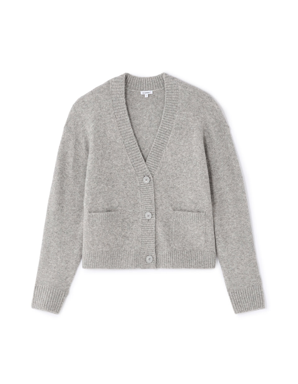 Gilet en maille soufflée manches longues - gris