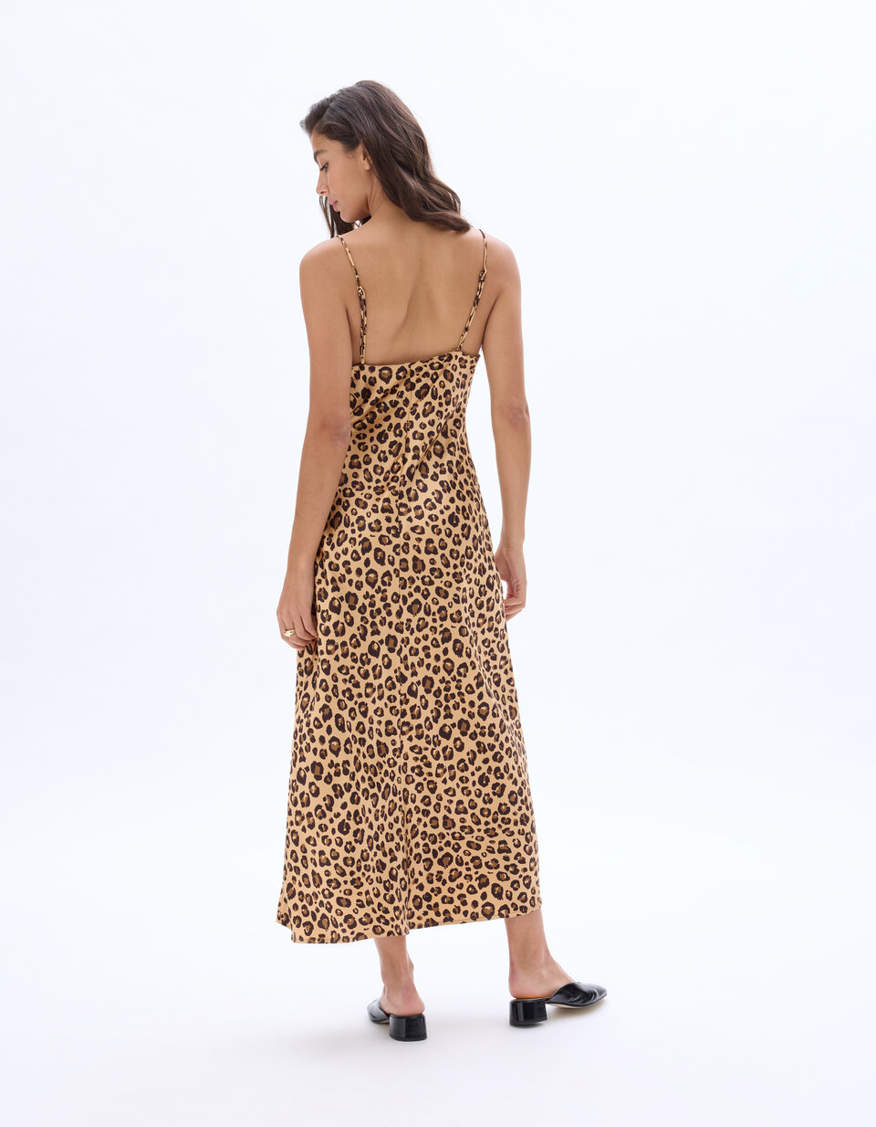 Mini Robe Léopard à Bretelles Camel - REVERIE LUXE, Taille M, Neuve Avec étiquettes, Longueur Courte