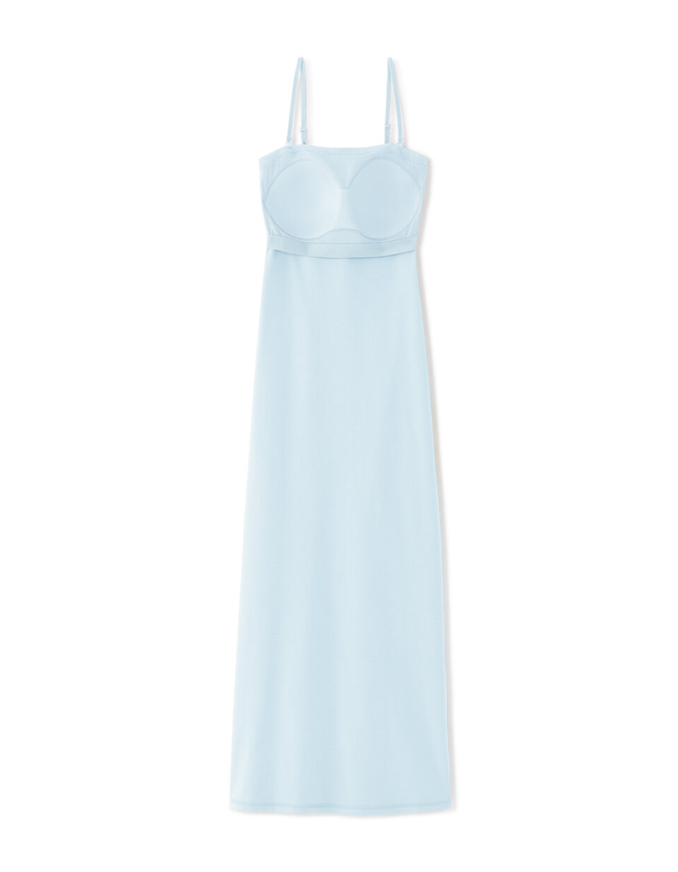 Strapless dress with built-in bra - light blue