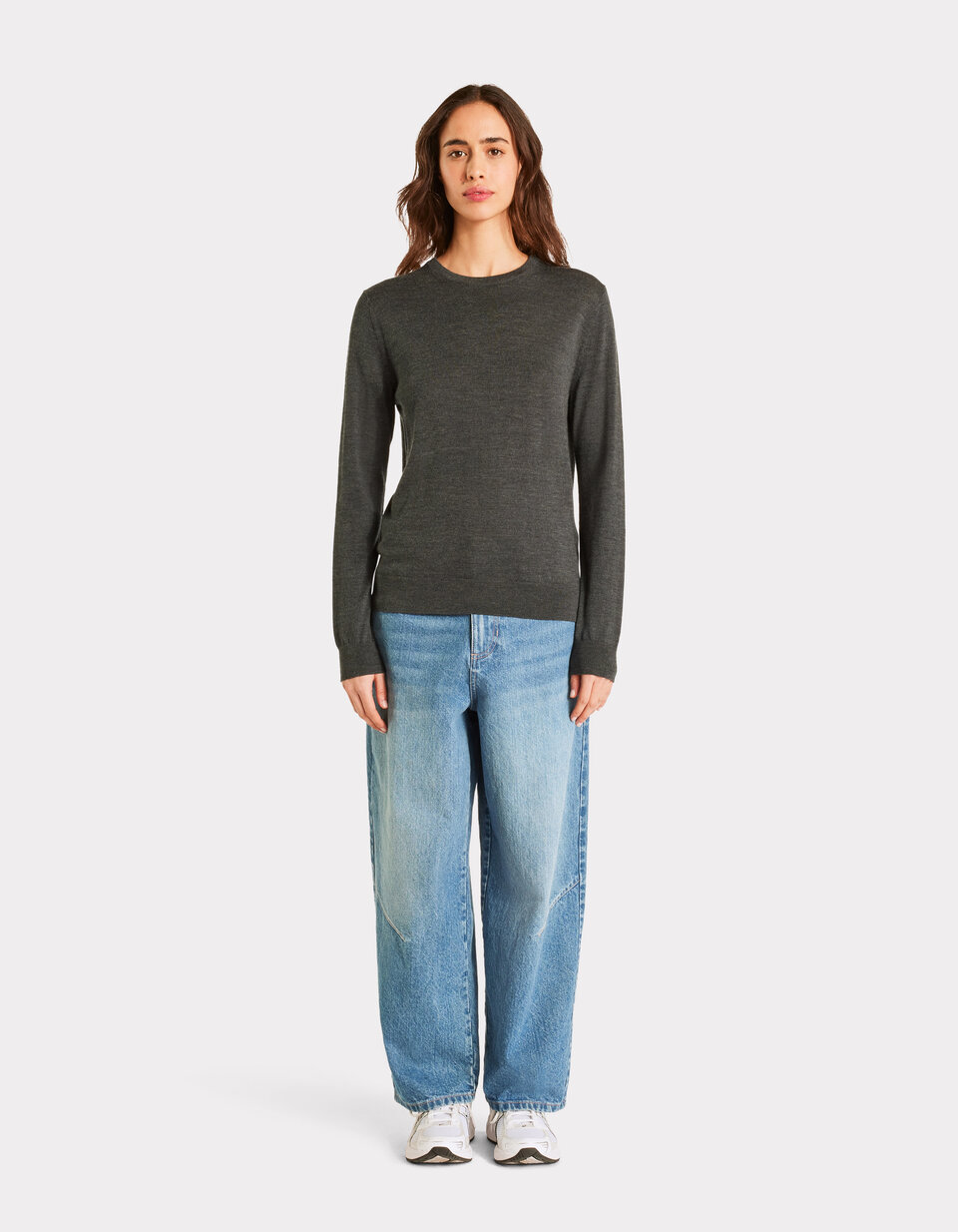Pull COS En Laine Mérinos - Taille S, Gris Anthracite, Coupe Moulante