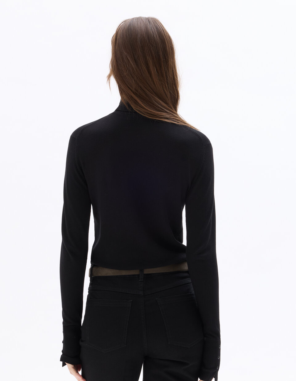 Pull Femme Col Roulé Noir Escada Sport Taille S - Viscose Occasion Très Bon état