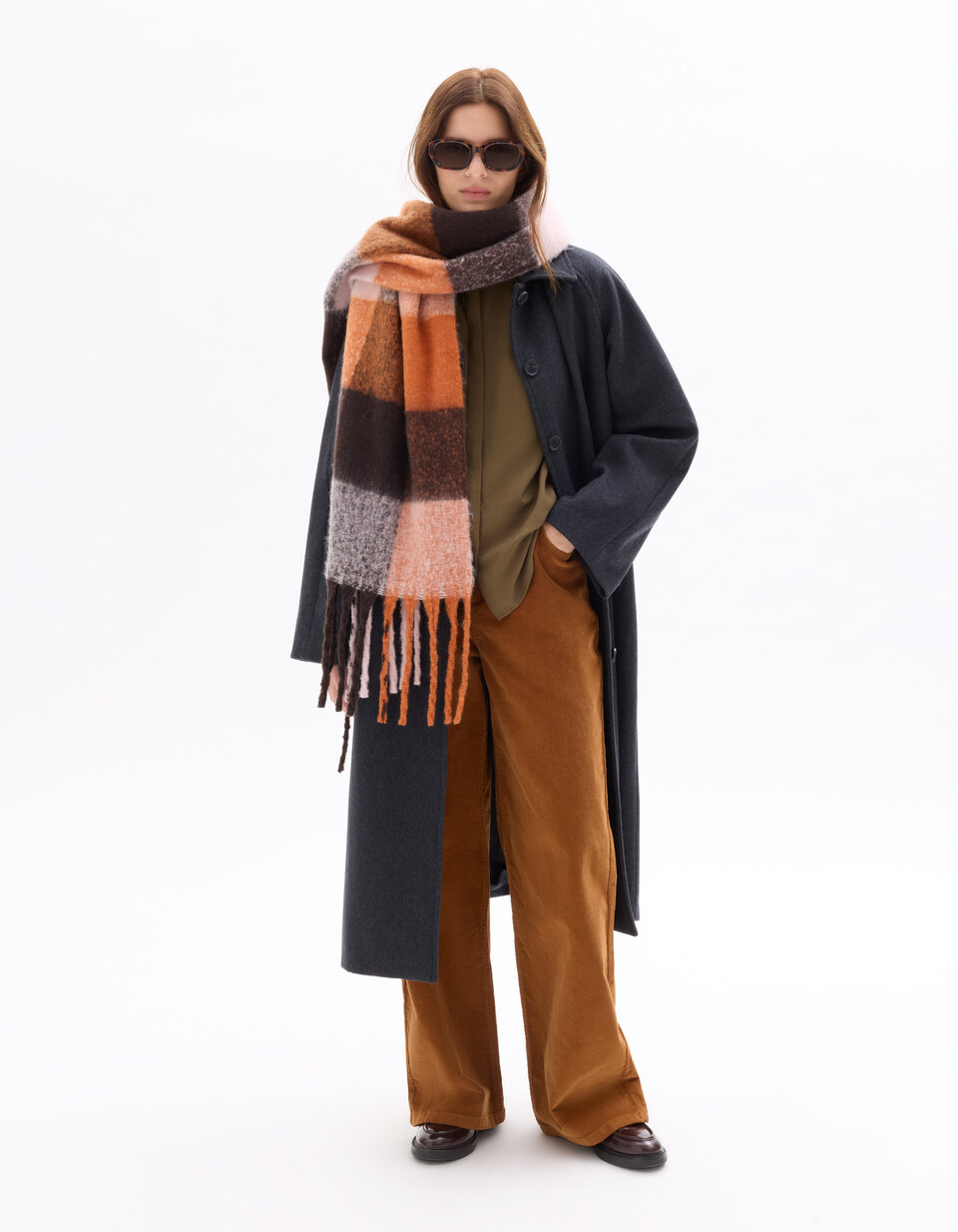 Pantalon Marron CAMAIEU Taille 38 - Occasion Très Bon état, Coupe Droite Pour Femme
