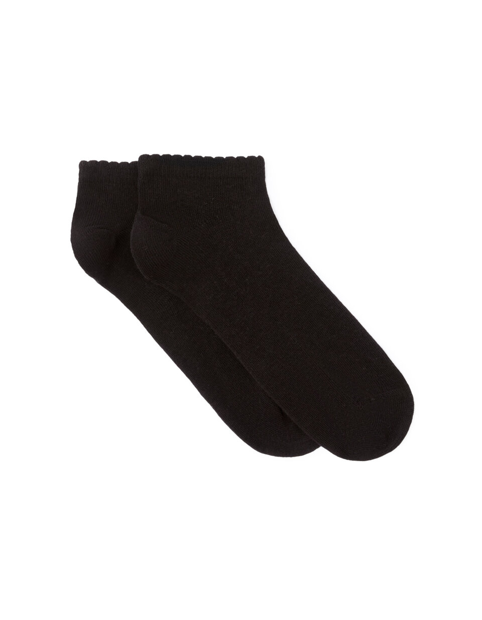 Black Ribbed Ankle Socks | celio women