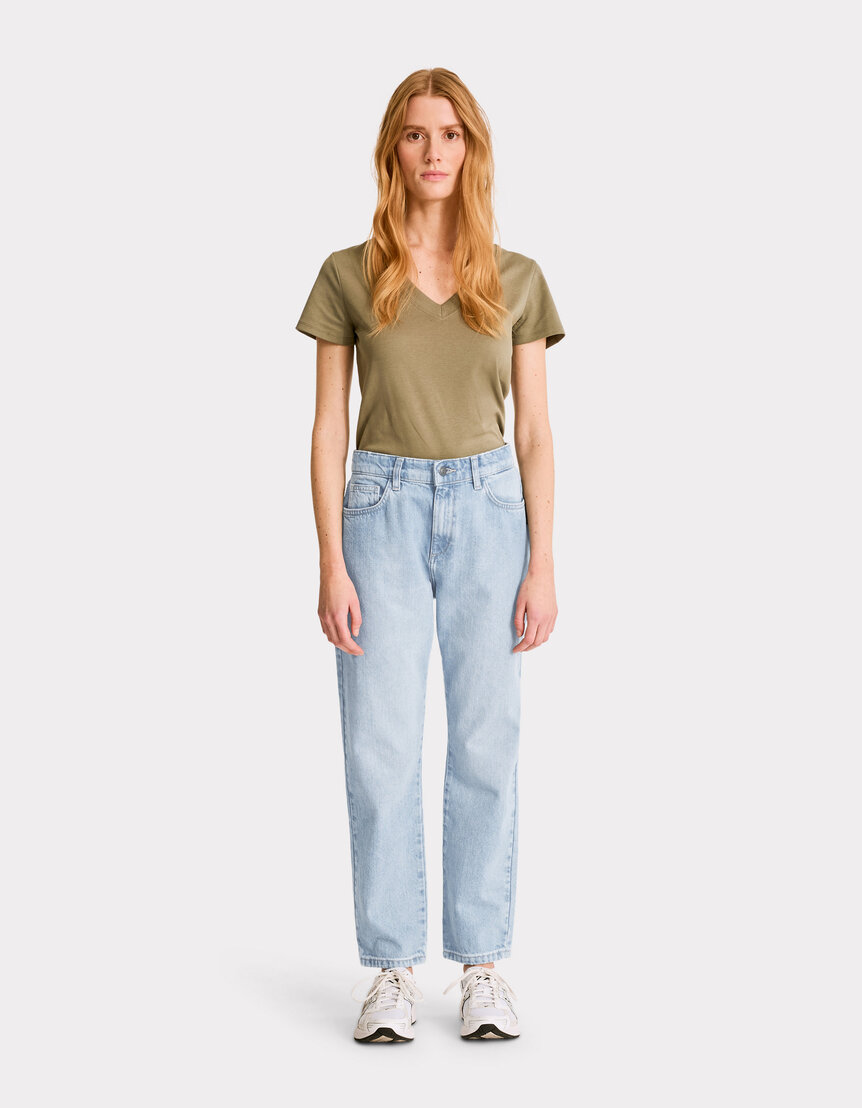 Jean droit taille normale - bleu délavé