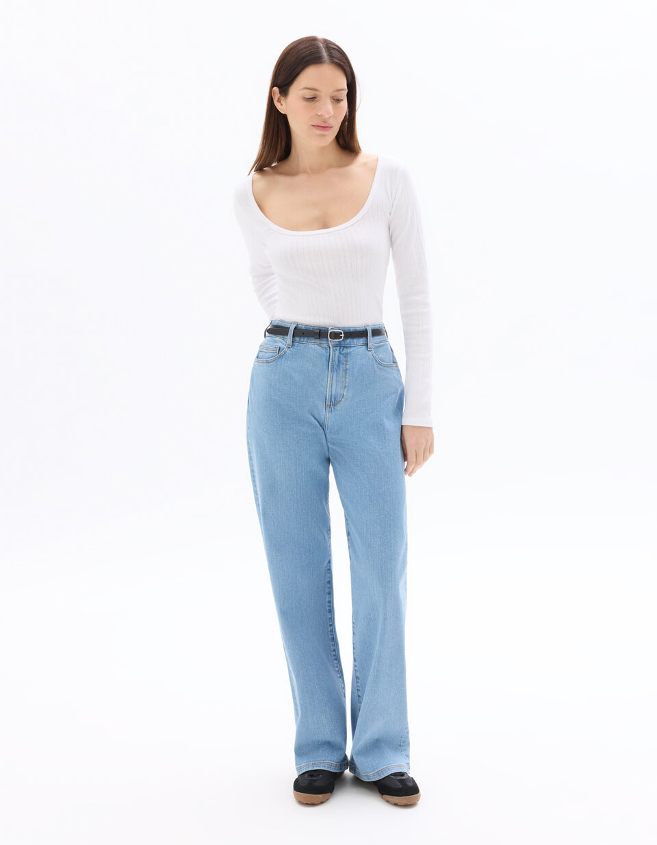 T-shirt Femme Blancheporte - Manches Longues - T36 - Bleu Clair - 100% Coton - Occasion
