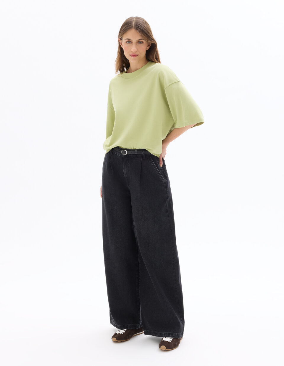 ATHMILE T-Shirt Oversize Donna Maniche Corte – Girocollo Morbido, Casual Estiva, Verde Militare, Taglia XL