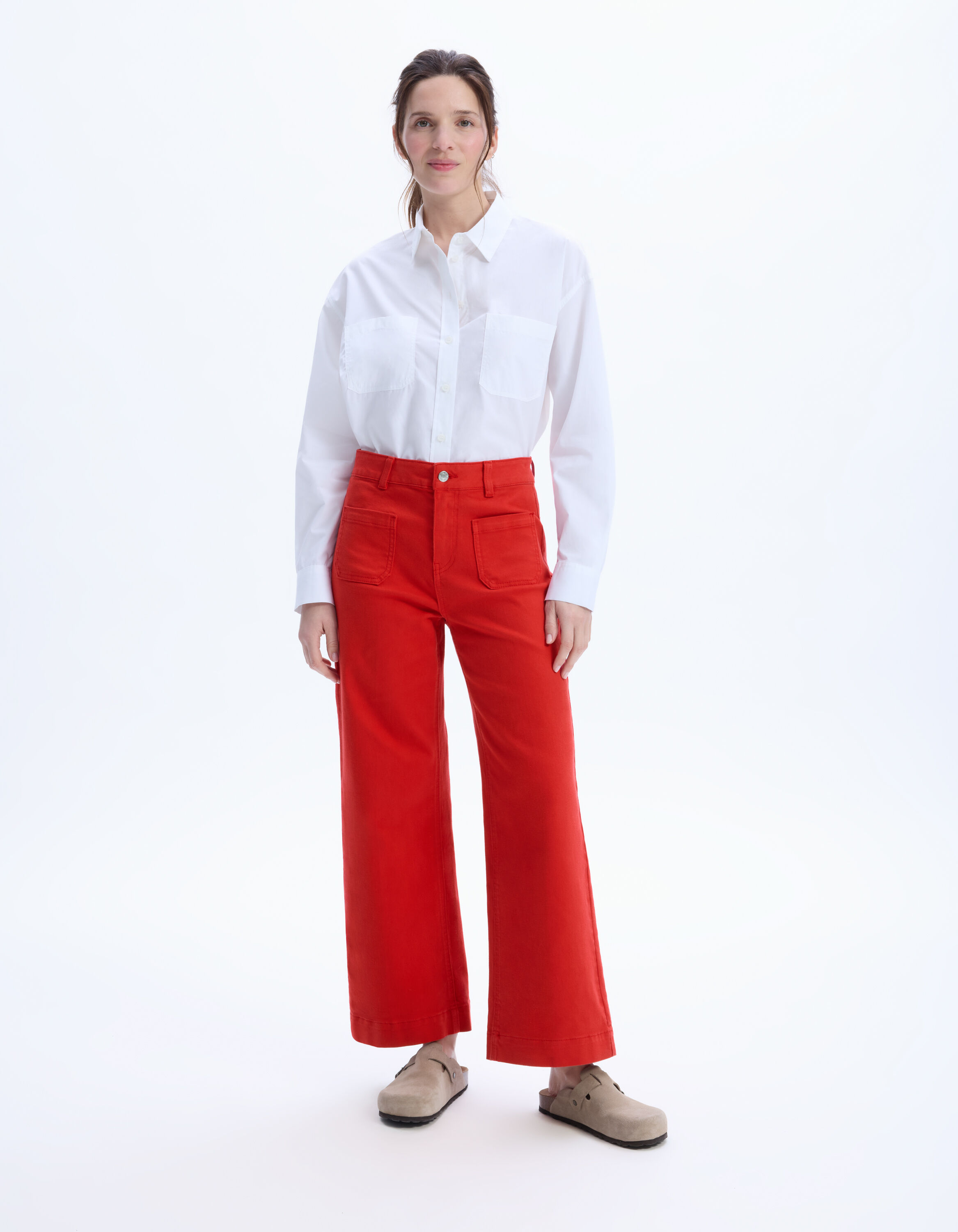 Marque Camaieu Pantalon Rouge Camaieu Pantalon Large Rouge