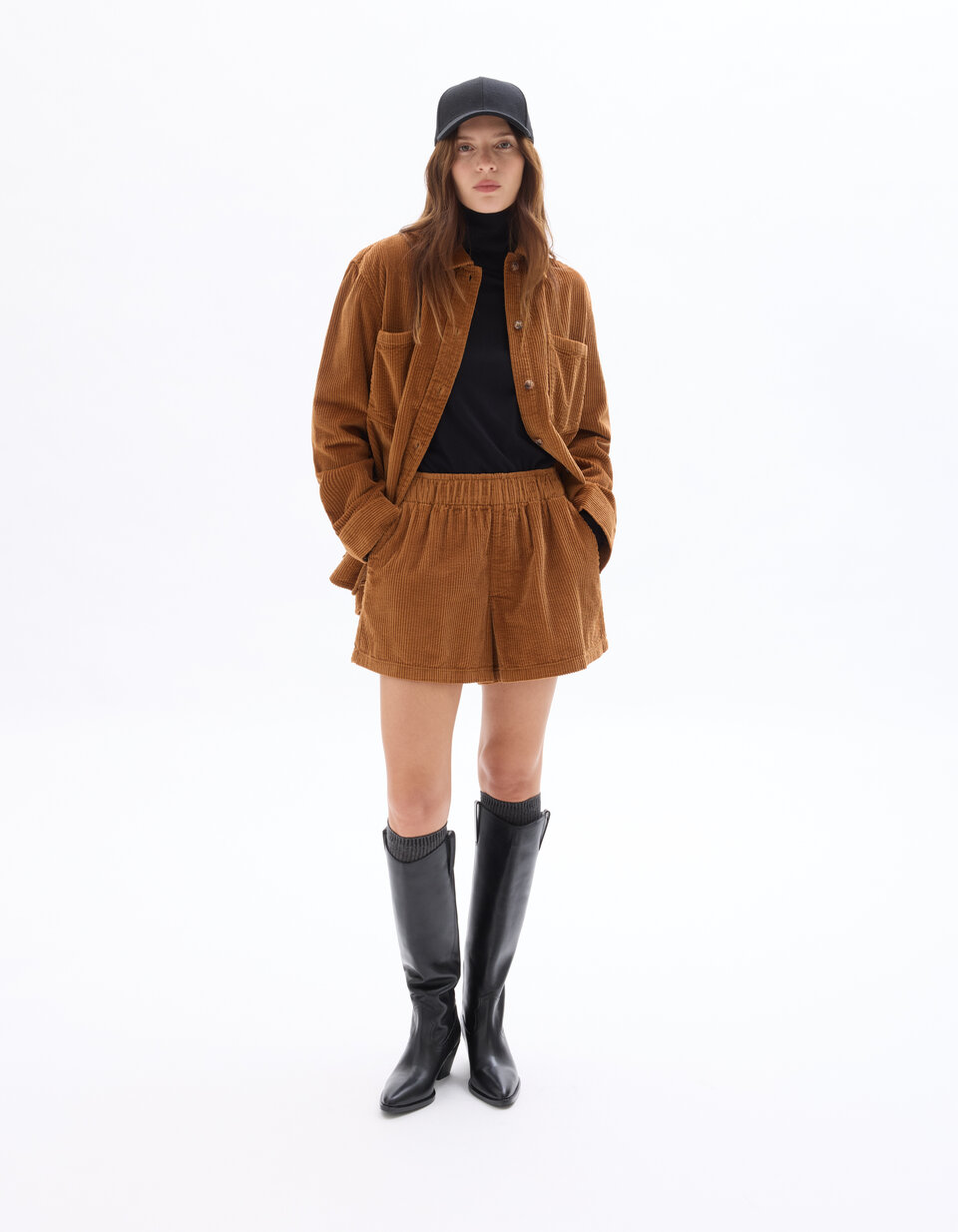 Short en velours - marron