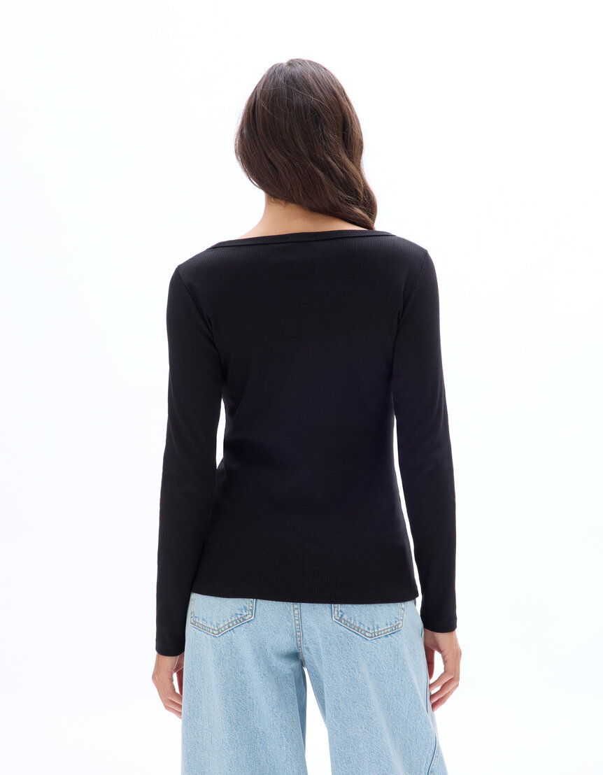 T-shirt Côtelé Col V Manches Courtes Pour Femme Aottori - 92% Coton 8% élasthanne, Coupe Ajustée, Basique élégant Pour L'été