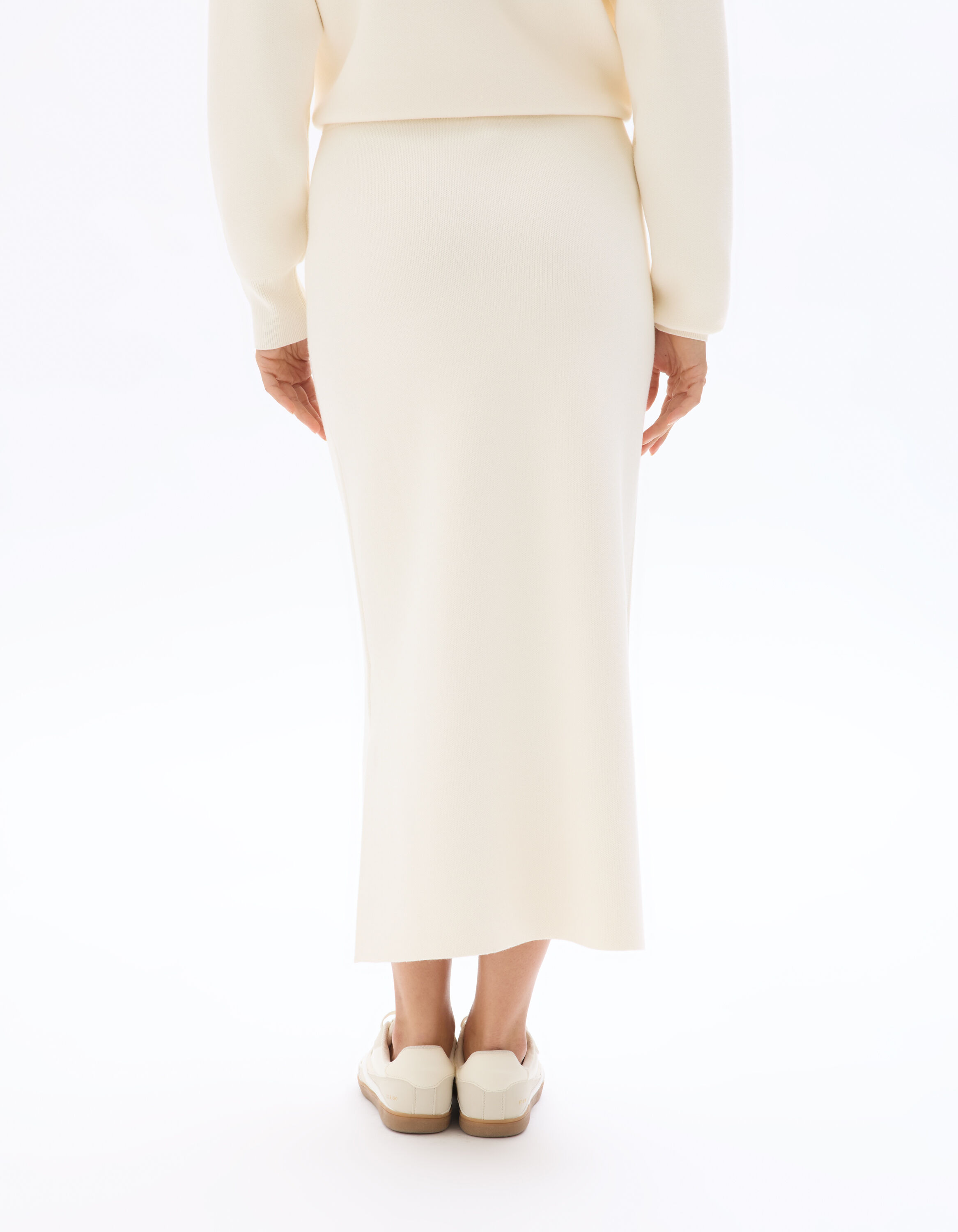 Jupe en maille compacte écru celio be camaïeu