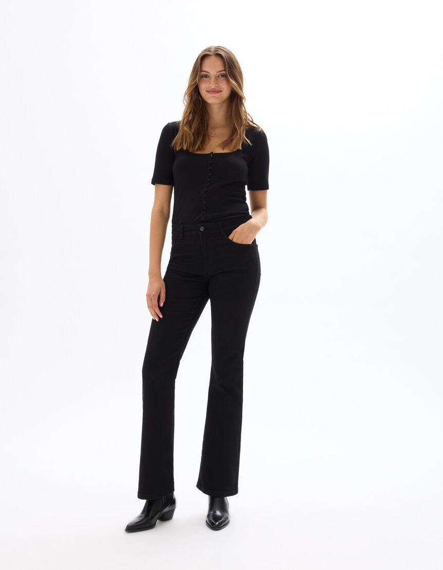 Jean bootcut taille haute - noir