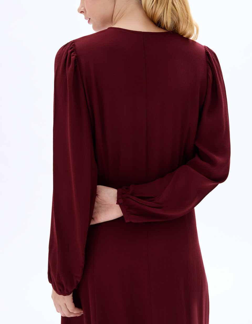 Robe Chic Camaïeu Bordeaux Taille 38 - Occasion Très Bon état En Viscose élasthanne
