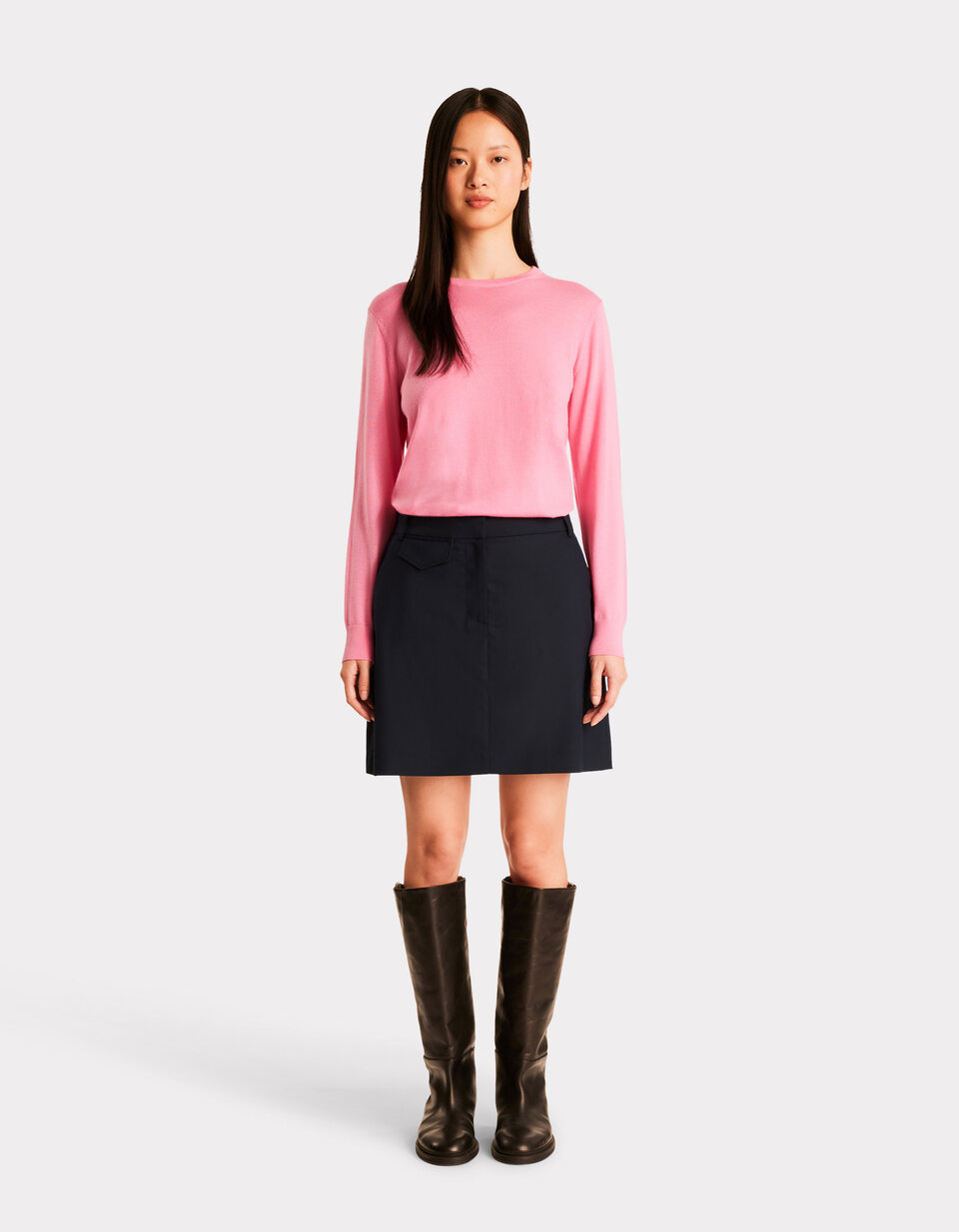 Jupe habillée à poches marine celio be camaïeu