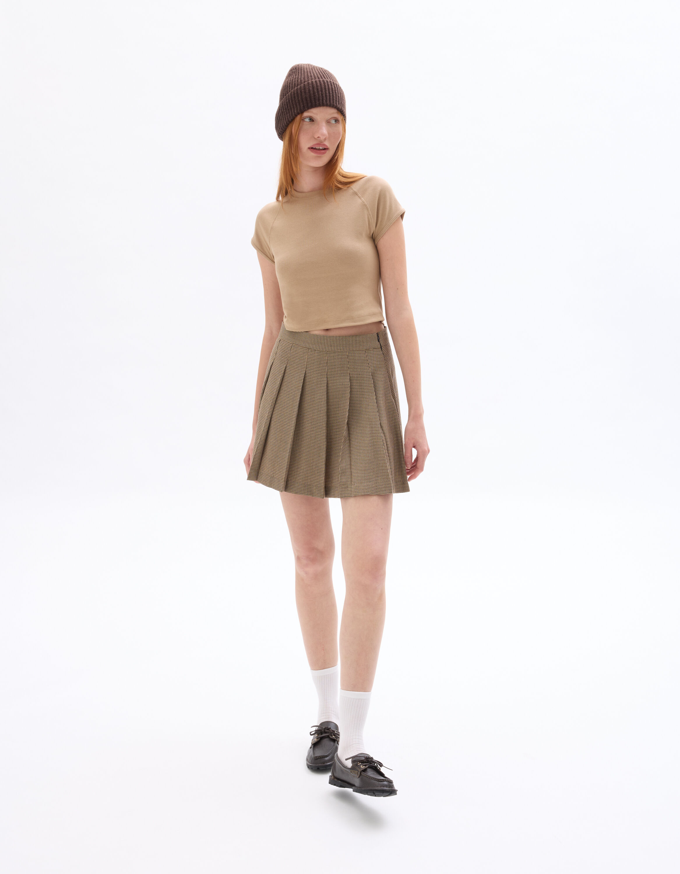 Jupe Plissée Jupe Carreaux Camaieu Jupe Courte Plissée Et évasée