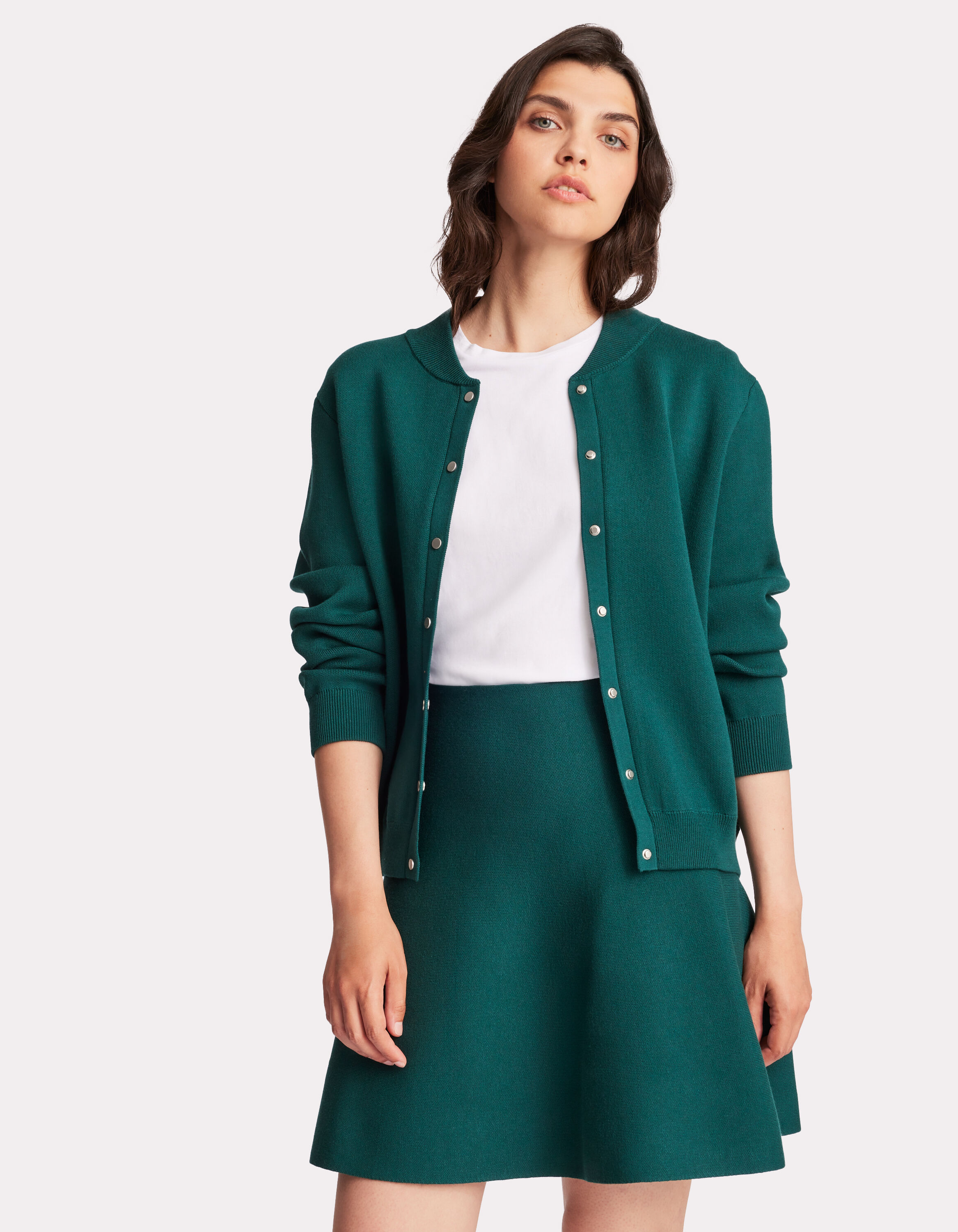 Gilet en maille vert sapin celio be camaieu
