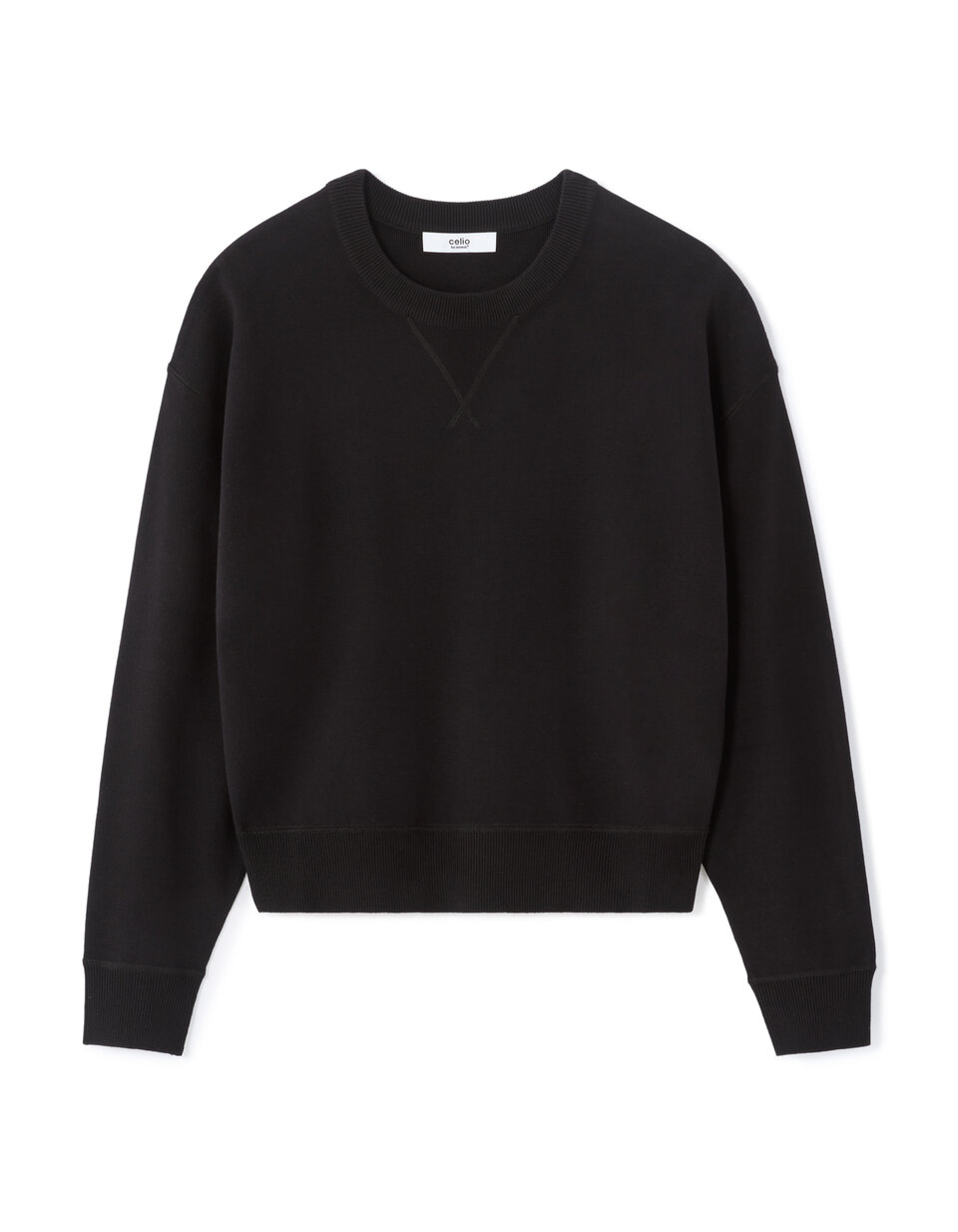 Pull ample en maille compacte - noir | celio women