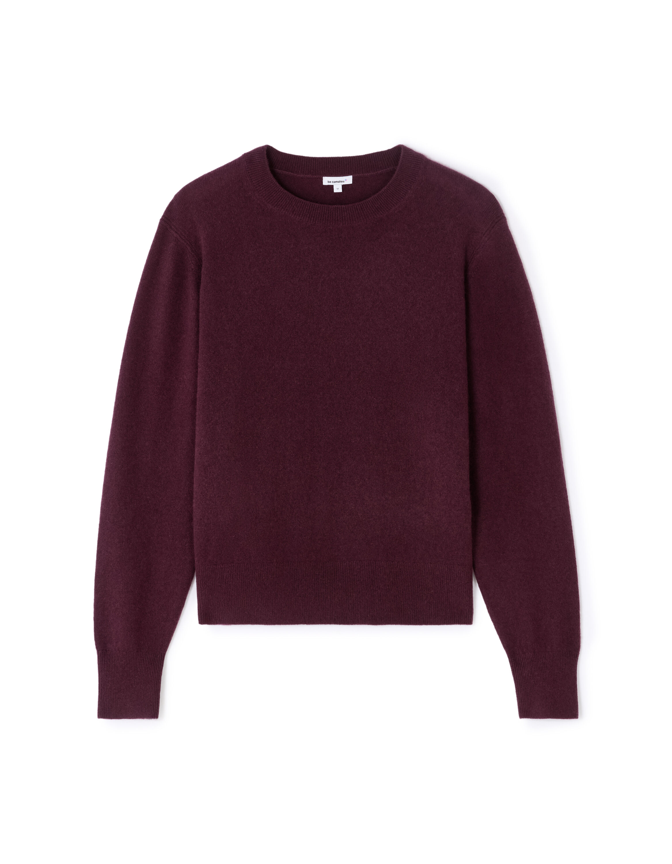 Pull 100% cachemire à col rond marron celio be camaïeu