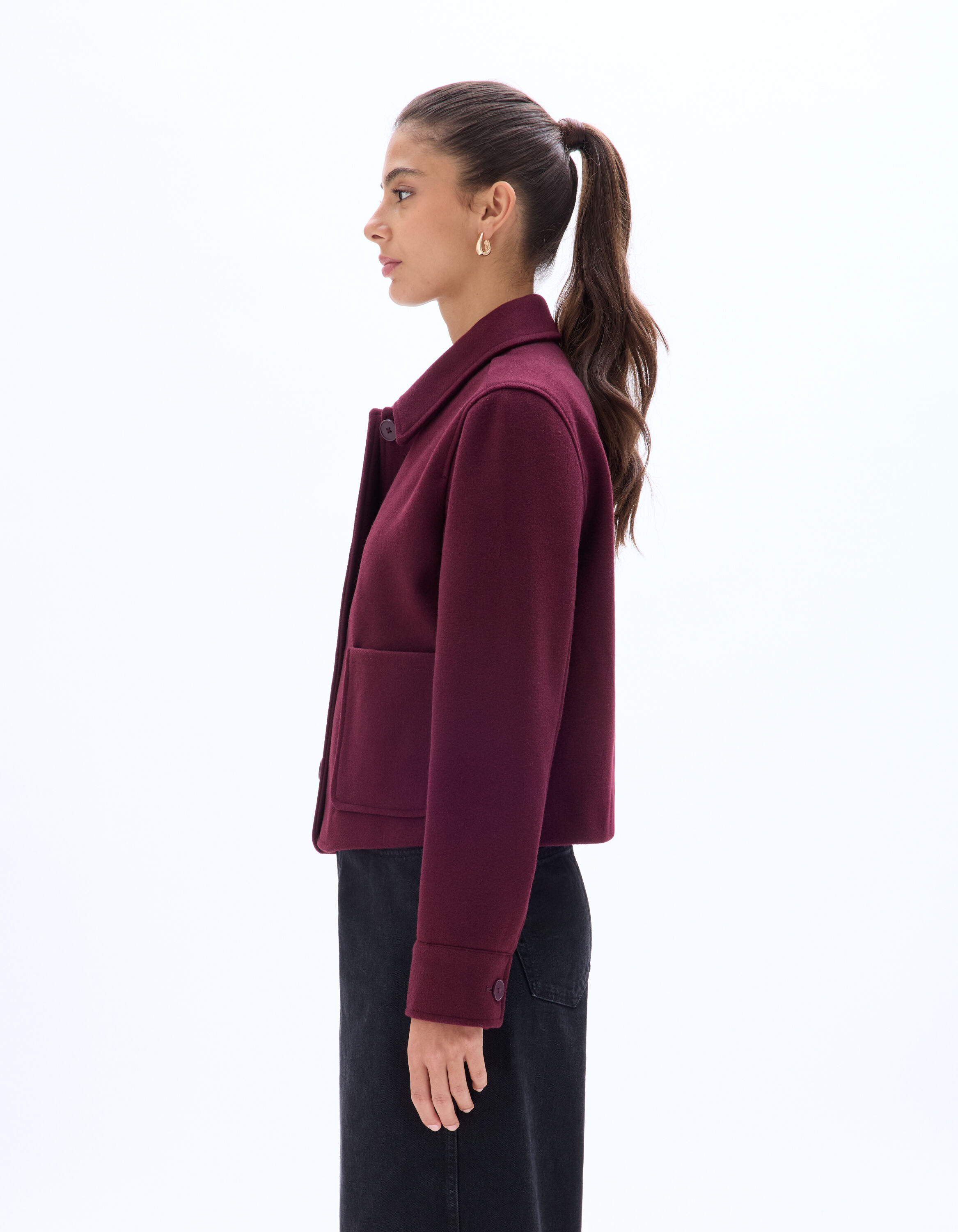 Trench-coat Court Pour Femme En Laine Mélangée - Col à Revers - Coupe Croisée - Élégant Et Polyvalent - 9