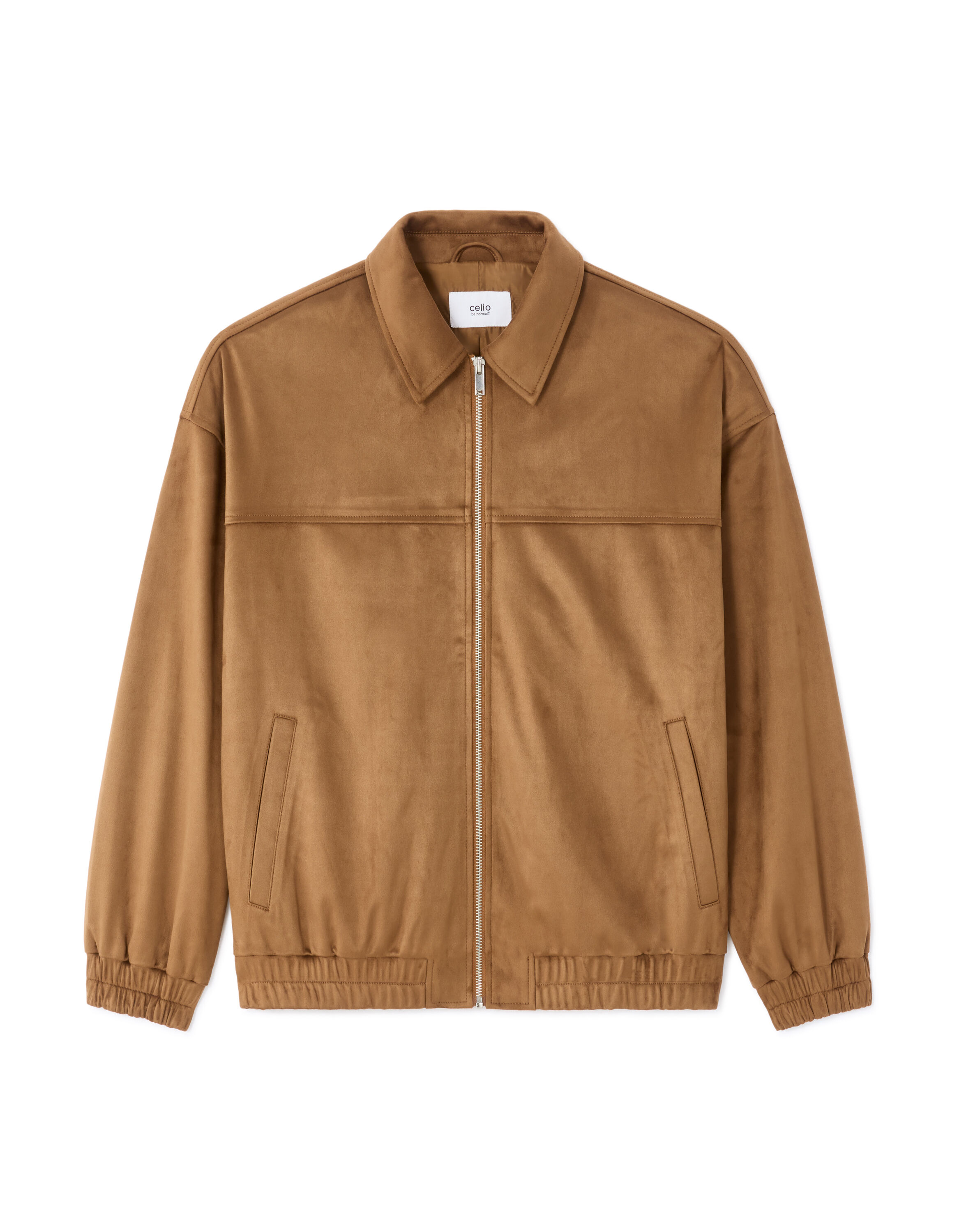 Faux Suede Jacket - Brown | celio women