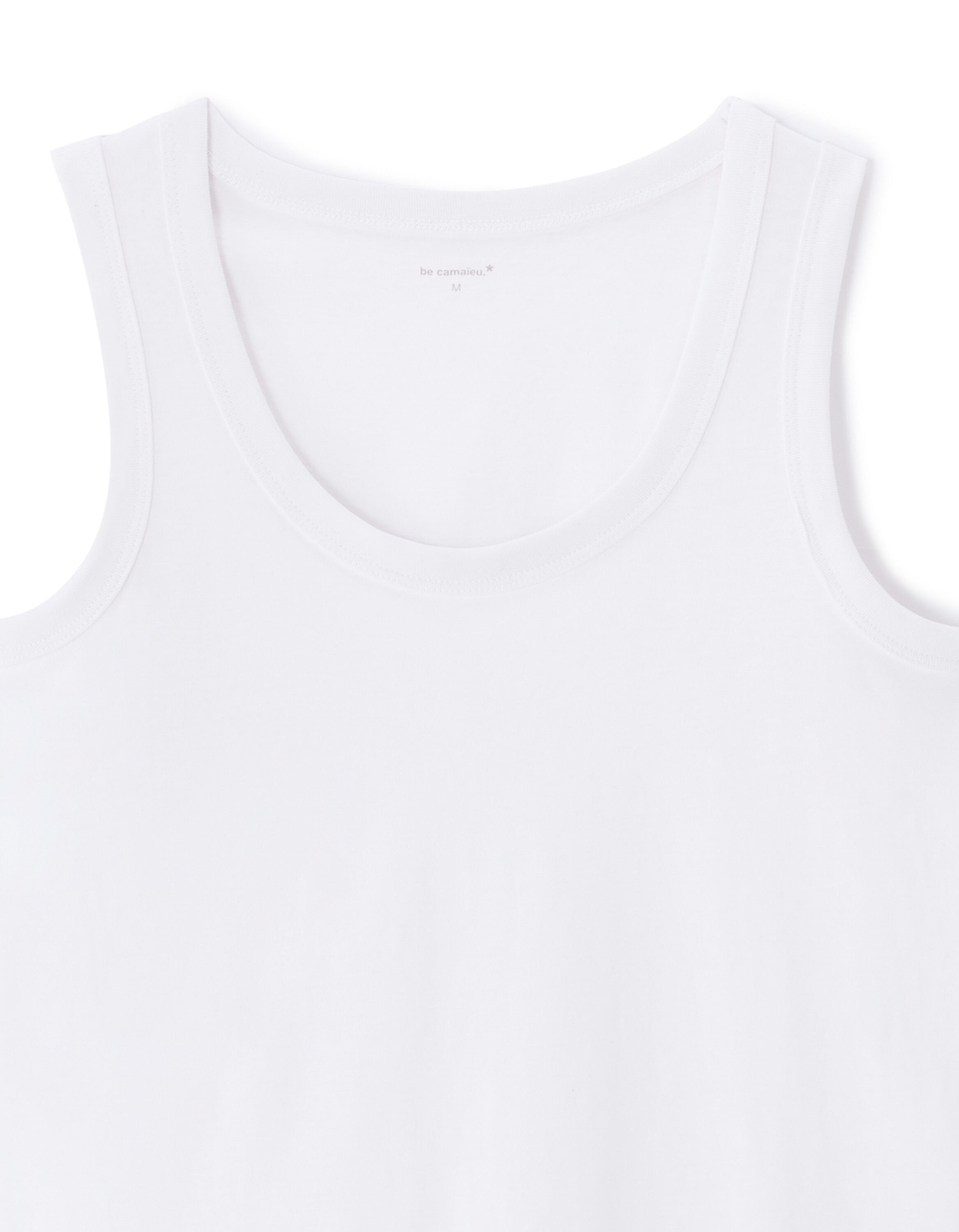 Débardeurs Camaieu T Shirt Blanc Débardeur à Larges Bretelles 100