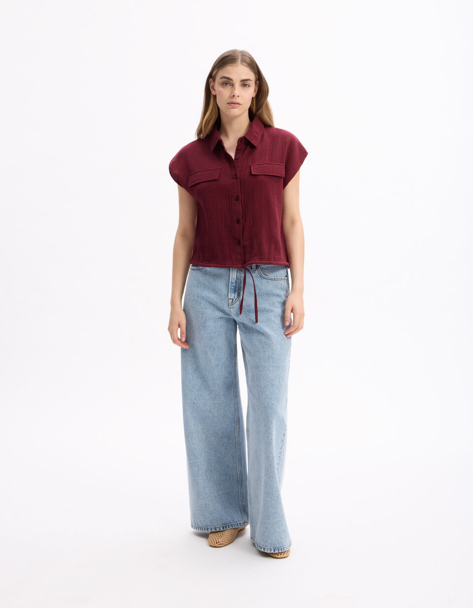 Chemisier froncée asymétrique sans manches Next | La Redoute