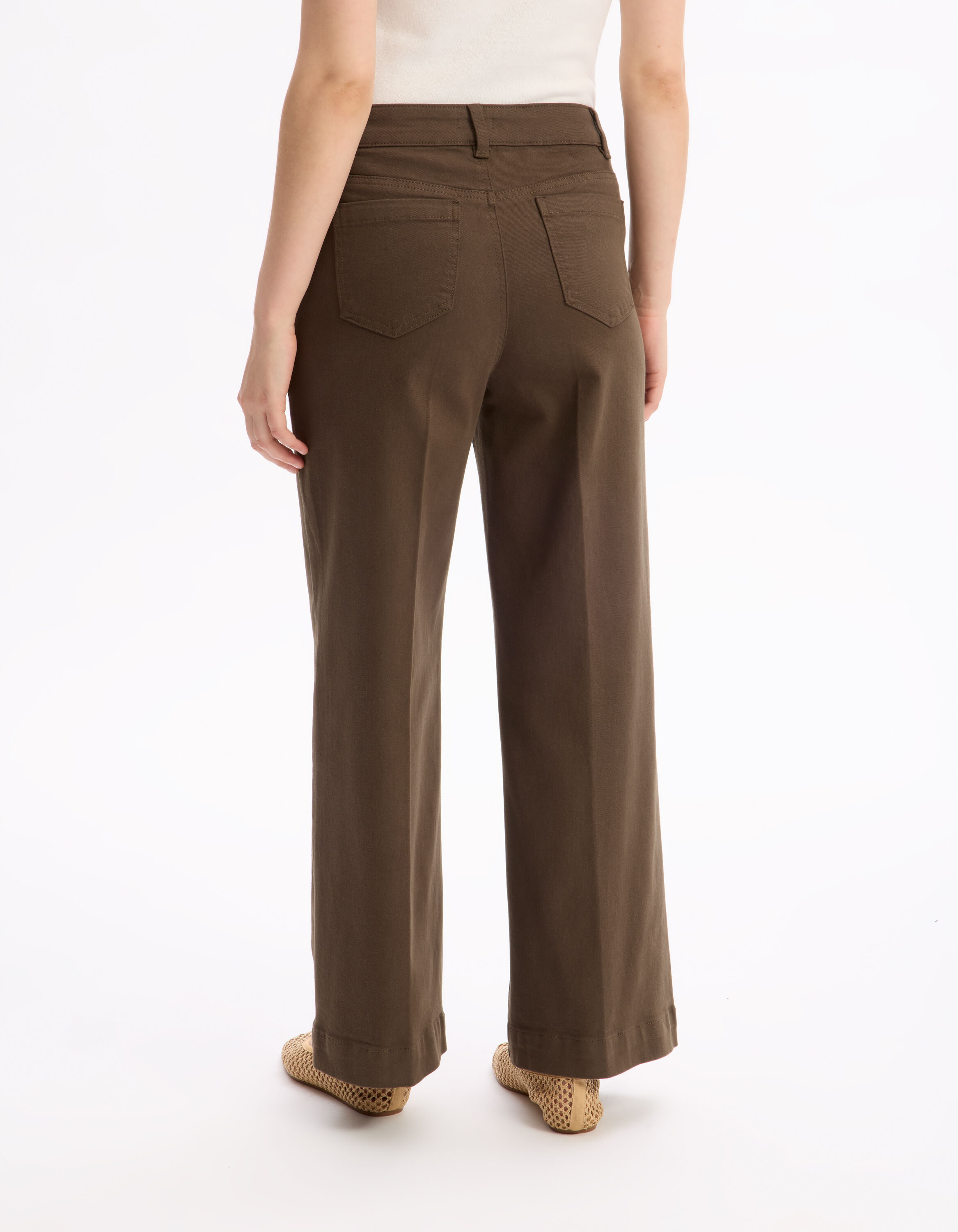 Pantalon CamaÃ¯eu Taille Haute Pantalon D Contract Vert Celio Be