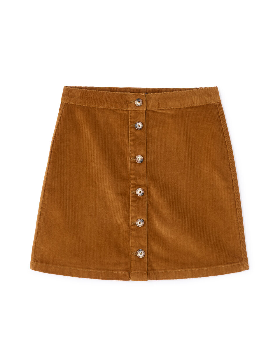 Jupe courte en velours de coton stretch marron celio be camaïeu