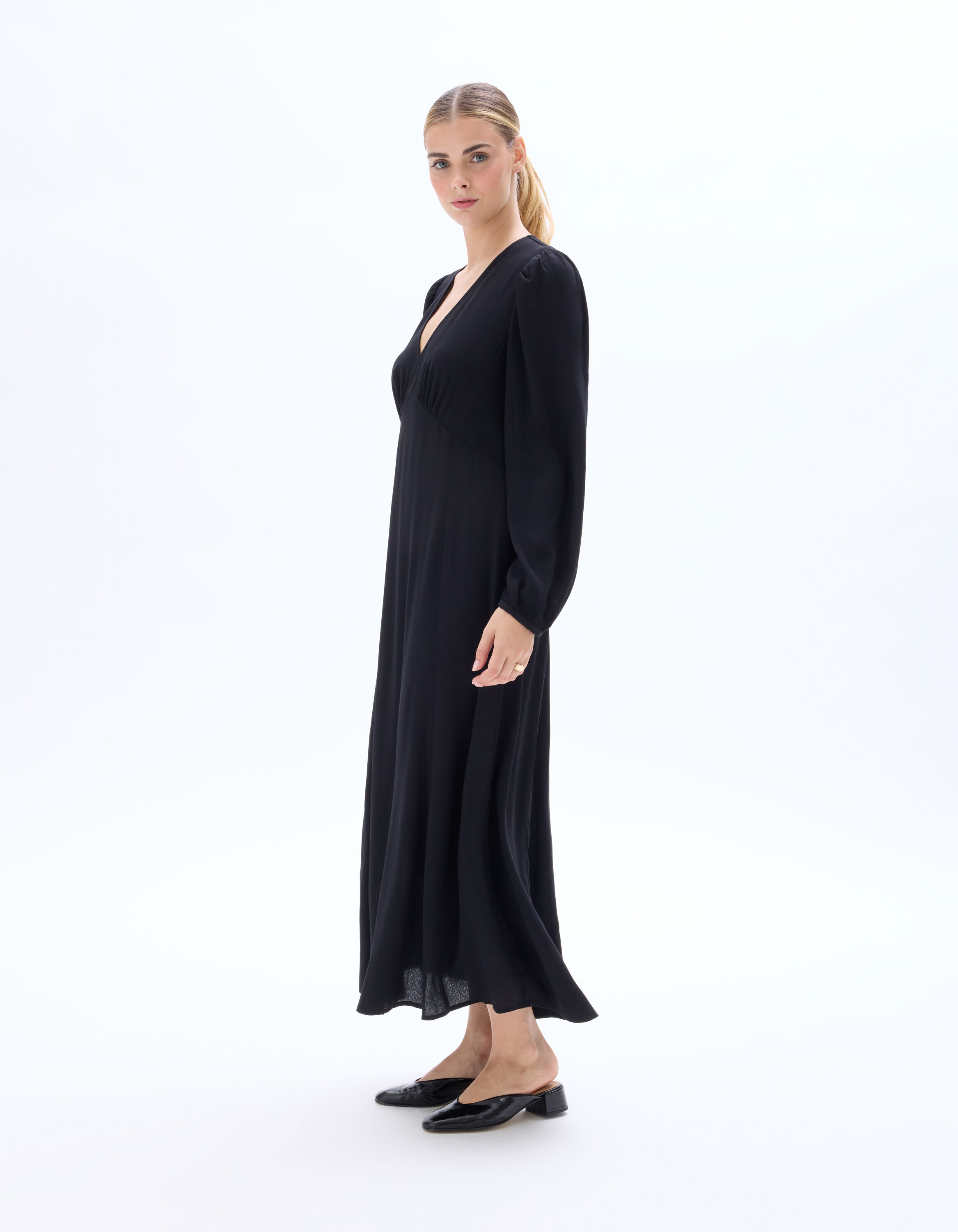 Camaieu Viscose Robe Mi Longue Camaieu Robe Longue