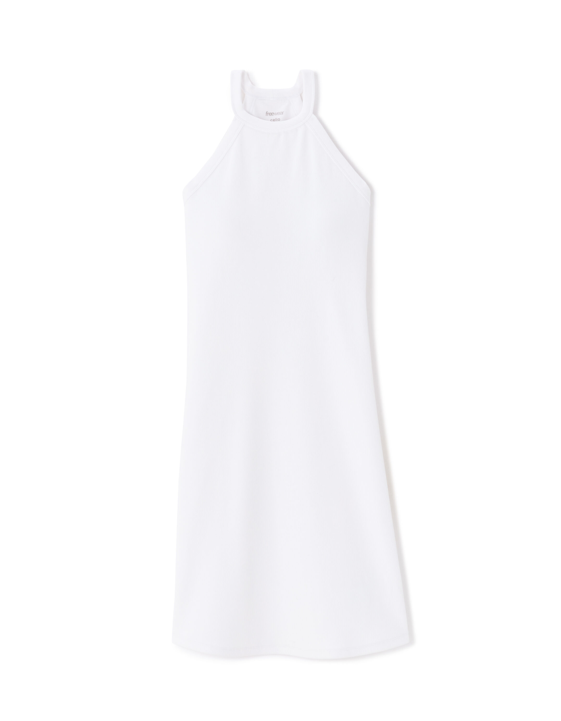 Halter Neck Dress with Built-in Bra - White | celio women