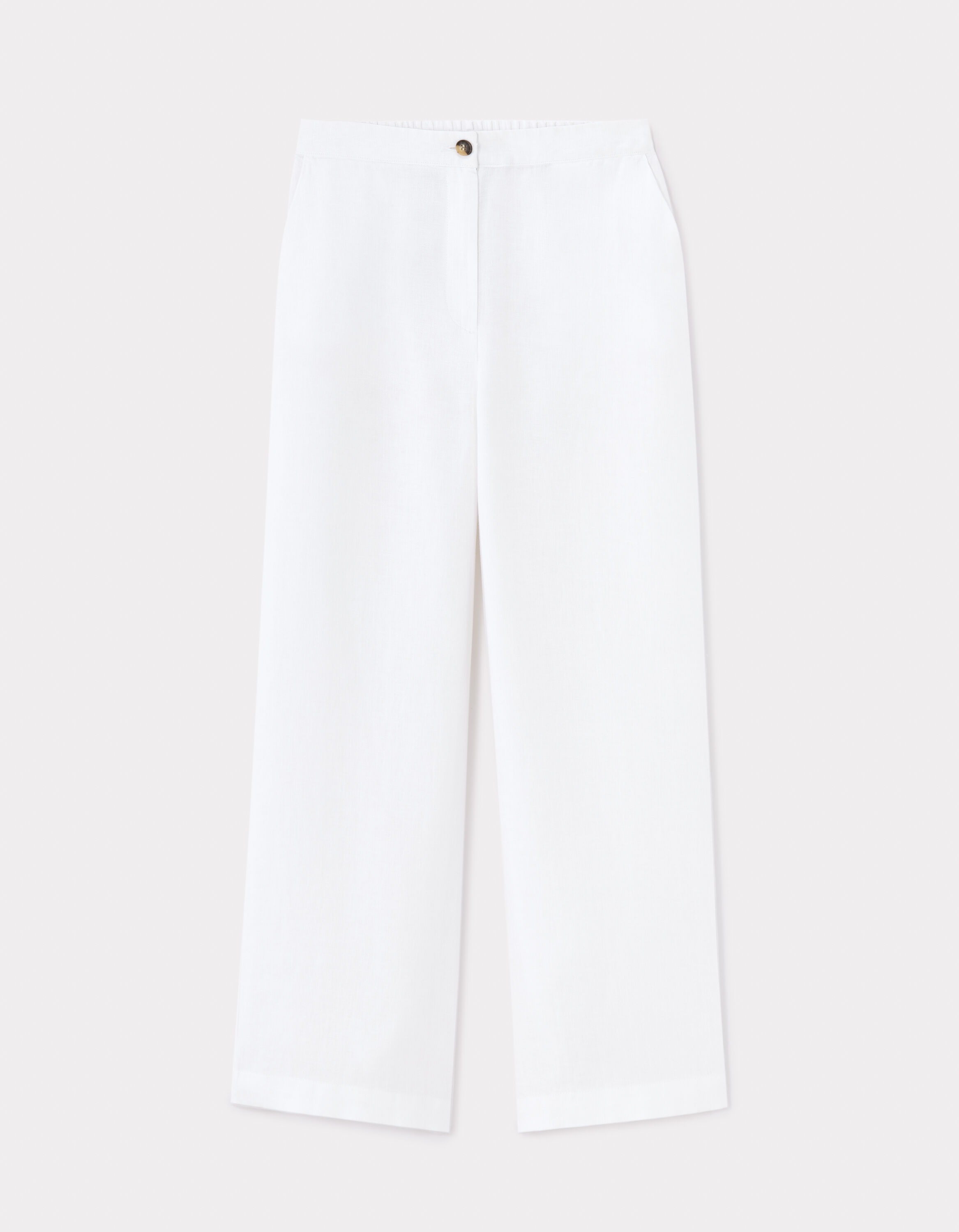 Pantalon en lin blanc celio be camaïeu
