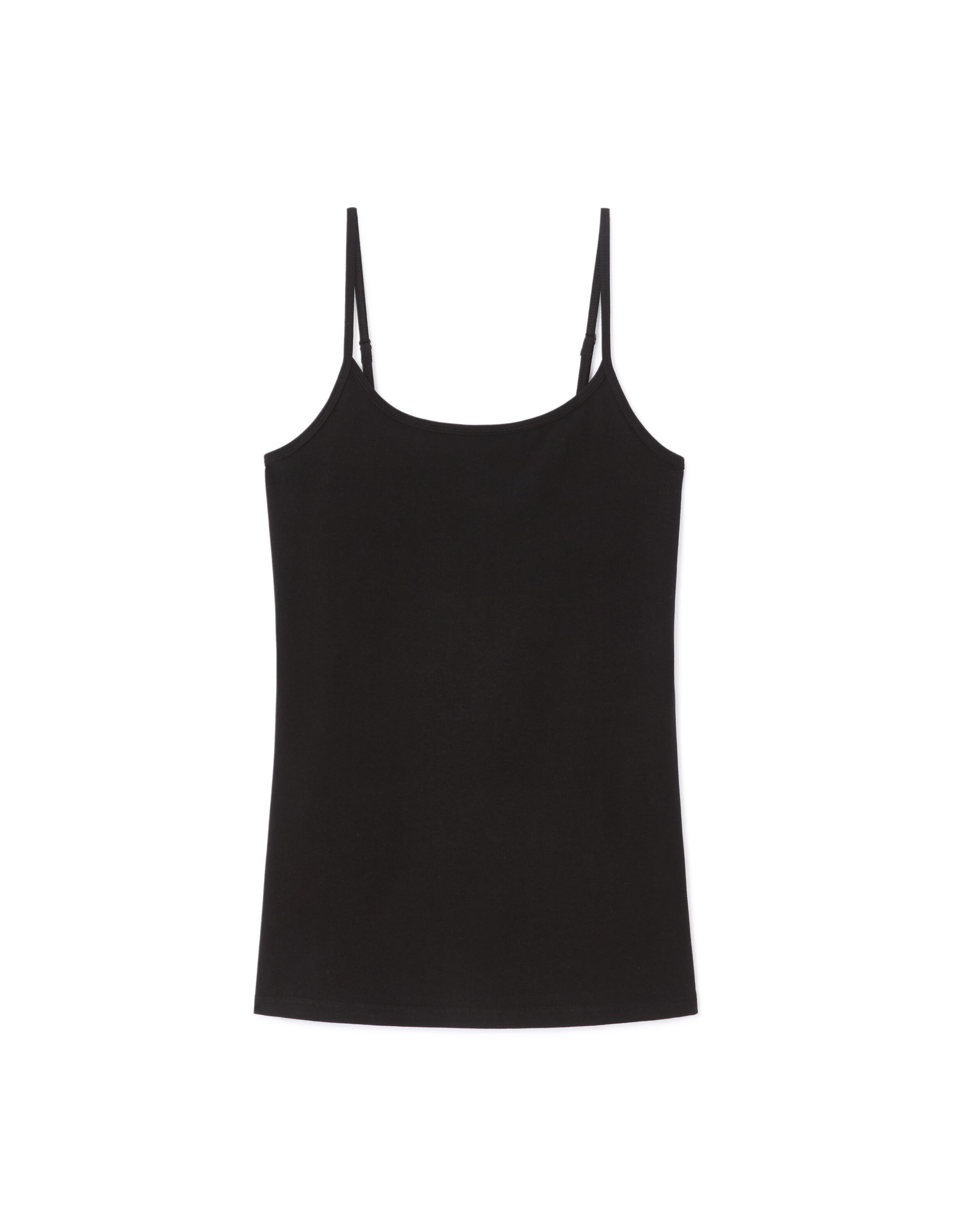 Plain tank top with thin straps - black | celio women